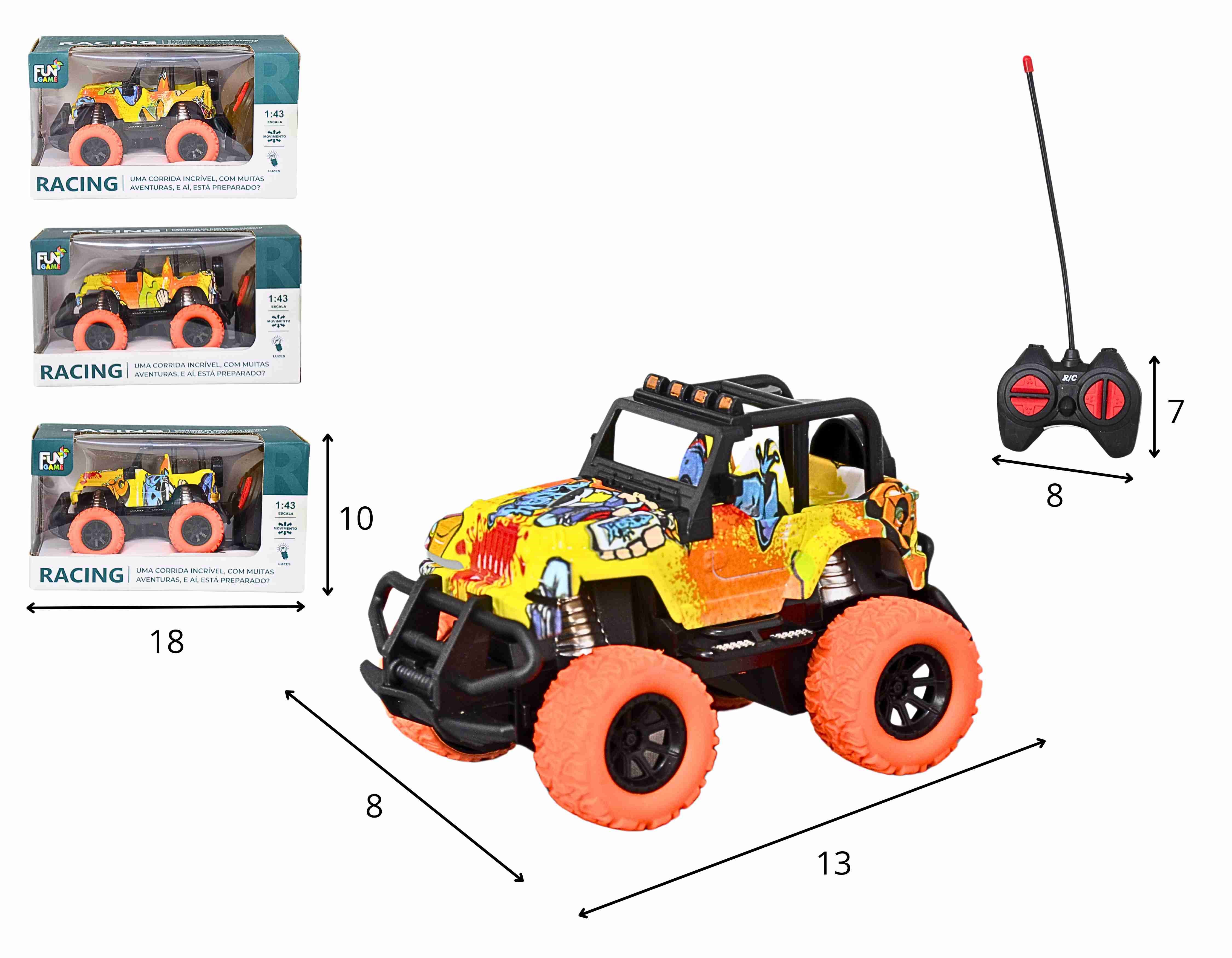 F - JEEP DE CONTROLE TOTAL COM PINTURA COLORIDA
