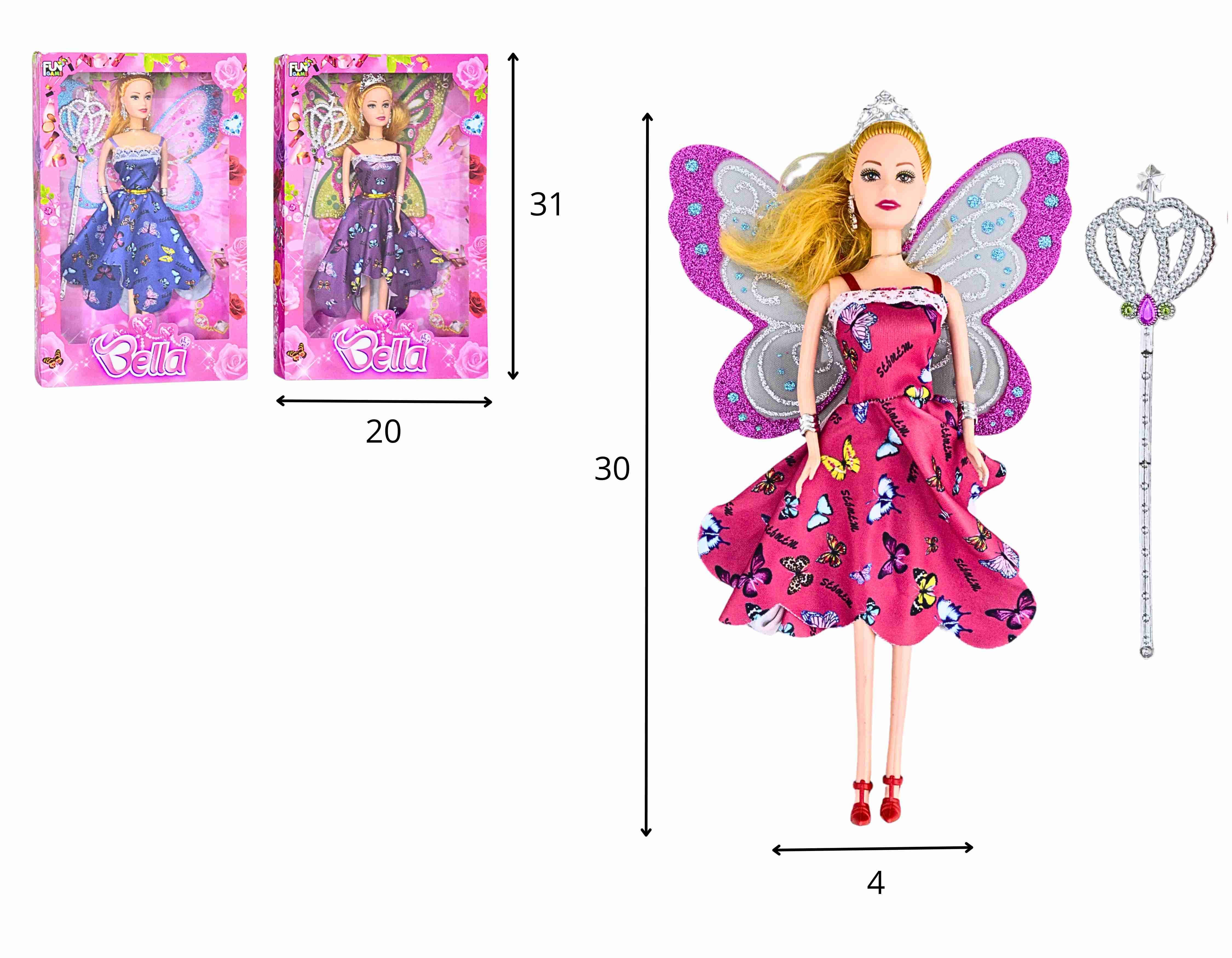 C - BONECA BELLA COM ASAS, ACESSORIO E MODELOS VARIADOS