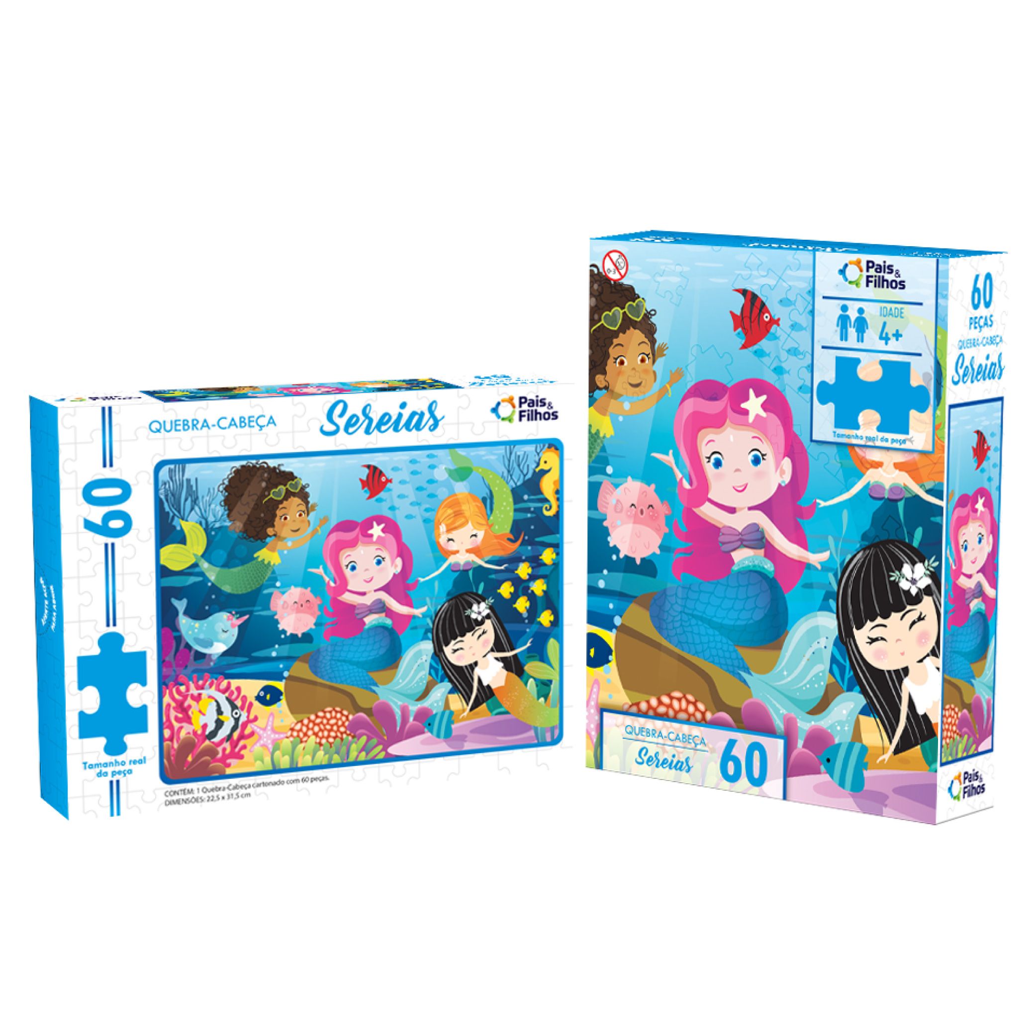 X - JOGO QUEBRA CABECA SEREIAS C 60 PECAS