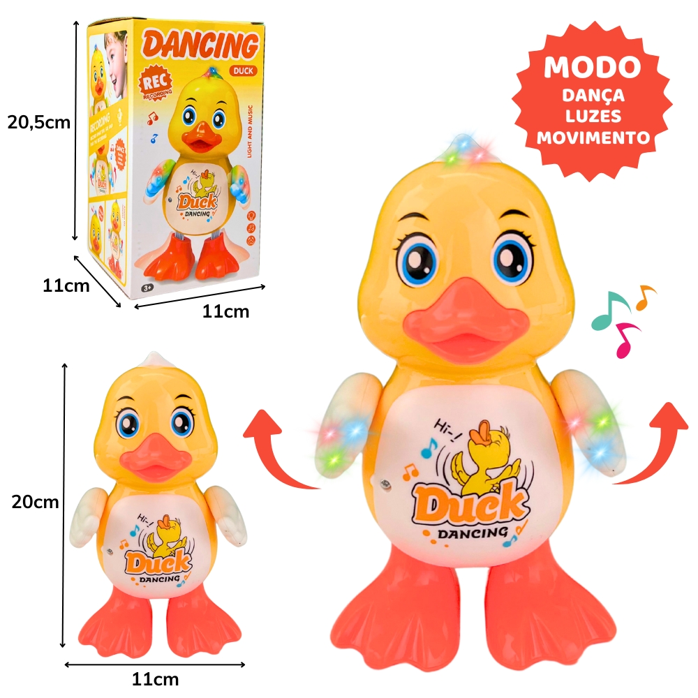 D - PATO A PILHA QUE DANCA COM SOM E ILUMINAÇÃO