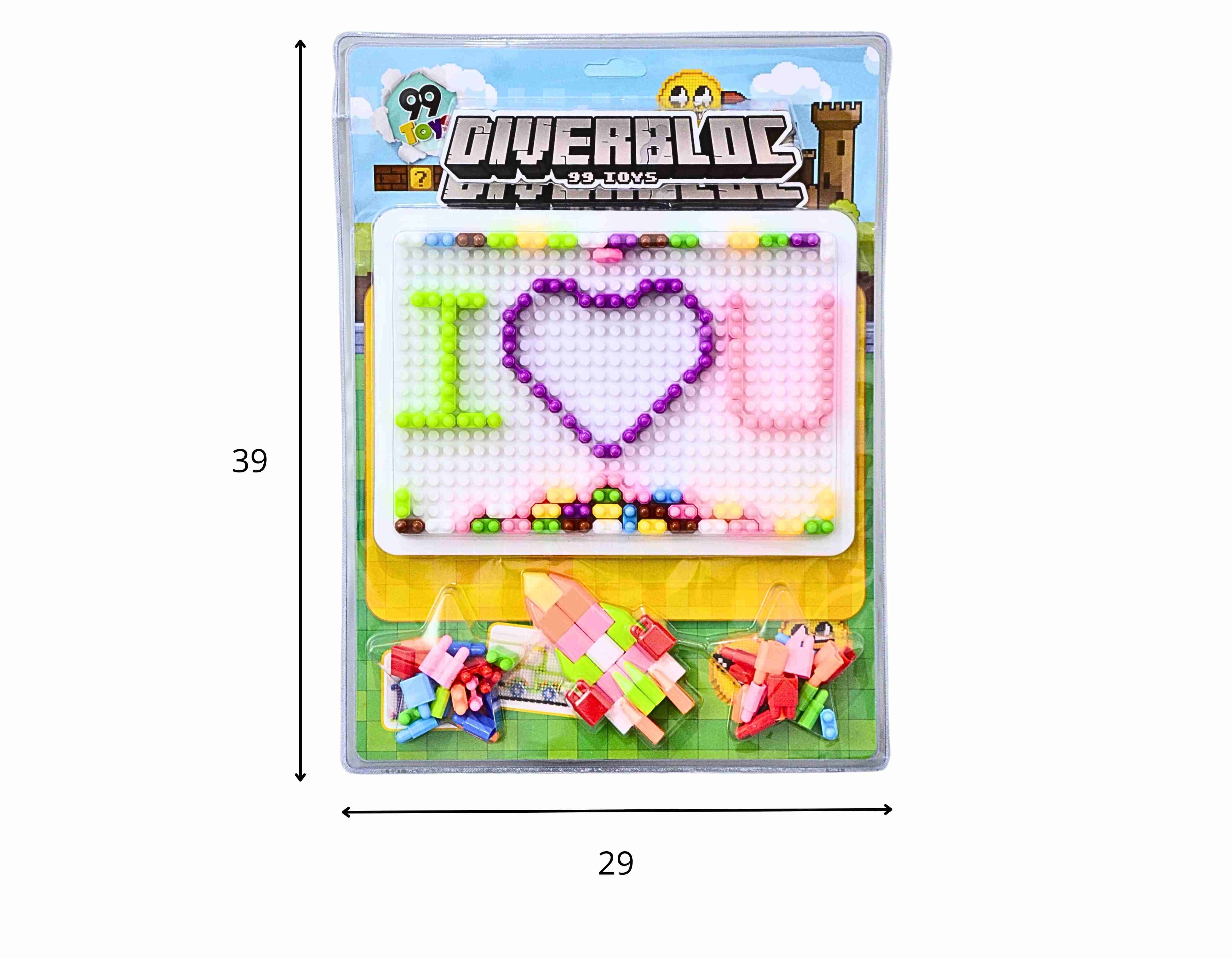A - BLOCOS DE ENCAIXE COM QUADRO PARA MONTAR DESENHOS (BRINQUEDO EDUCATIVO)