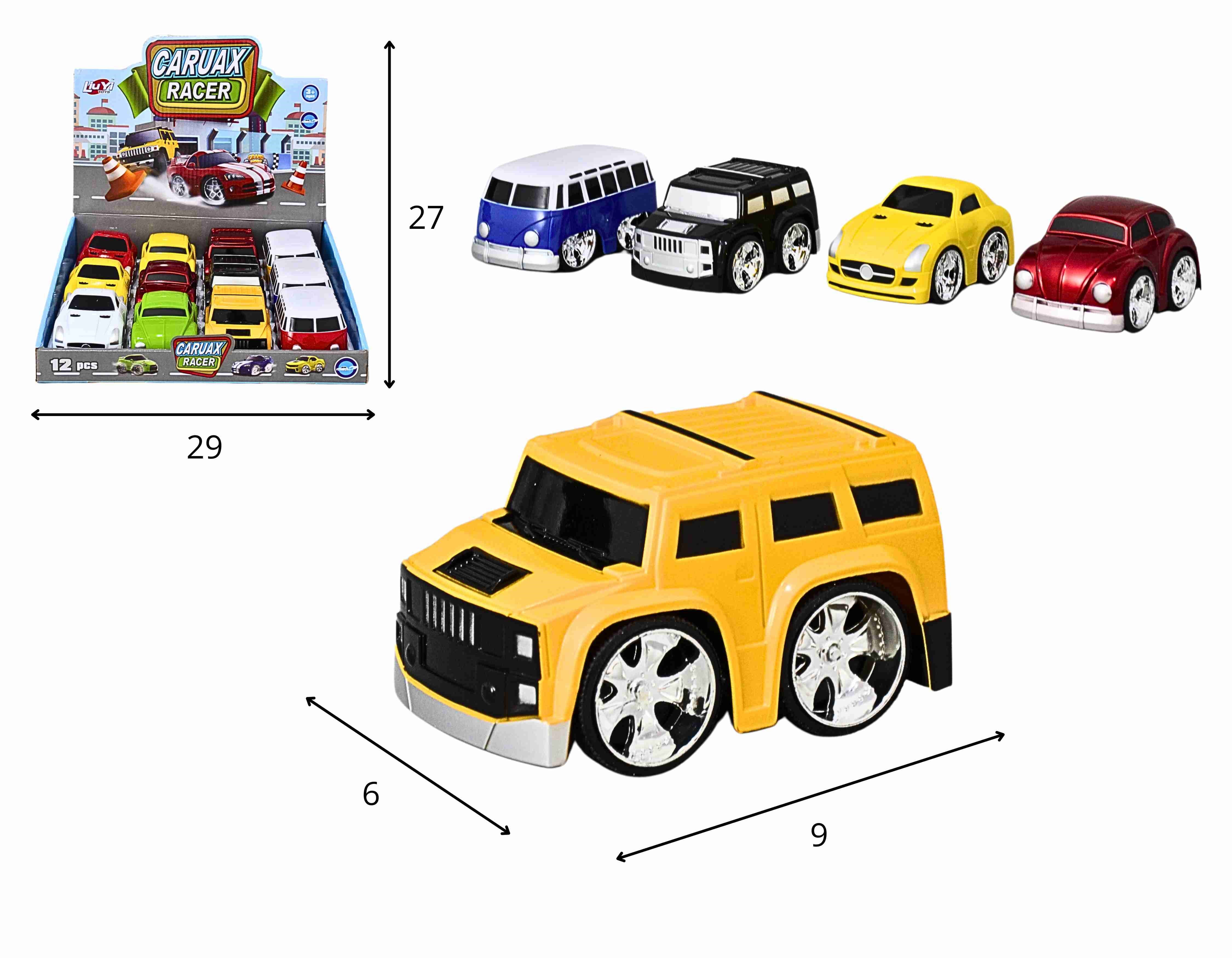 C - KIT COLEÇÃO CARROS TUNADOS COM RODAS CROMADAS A FRICÇÃO COM CORES E MODELOS VARIADOS