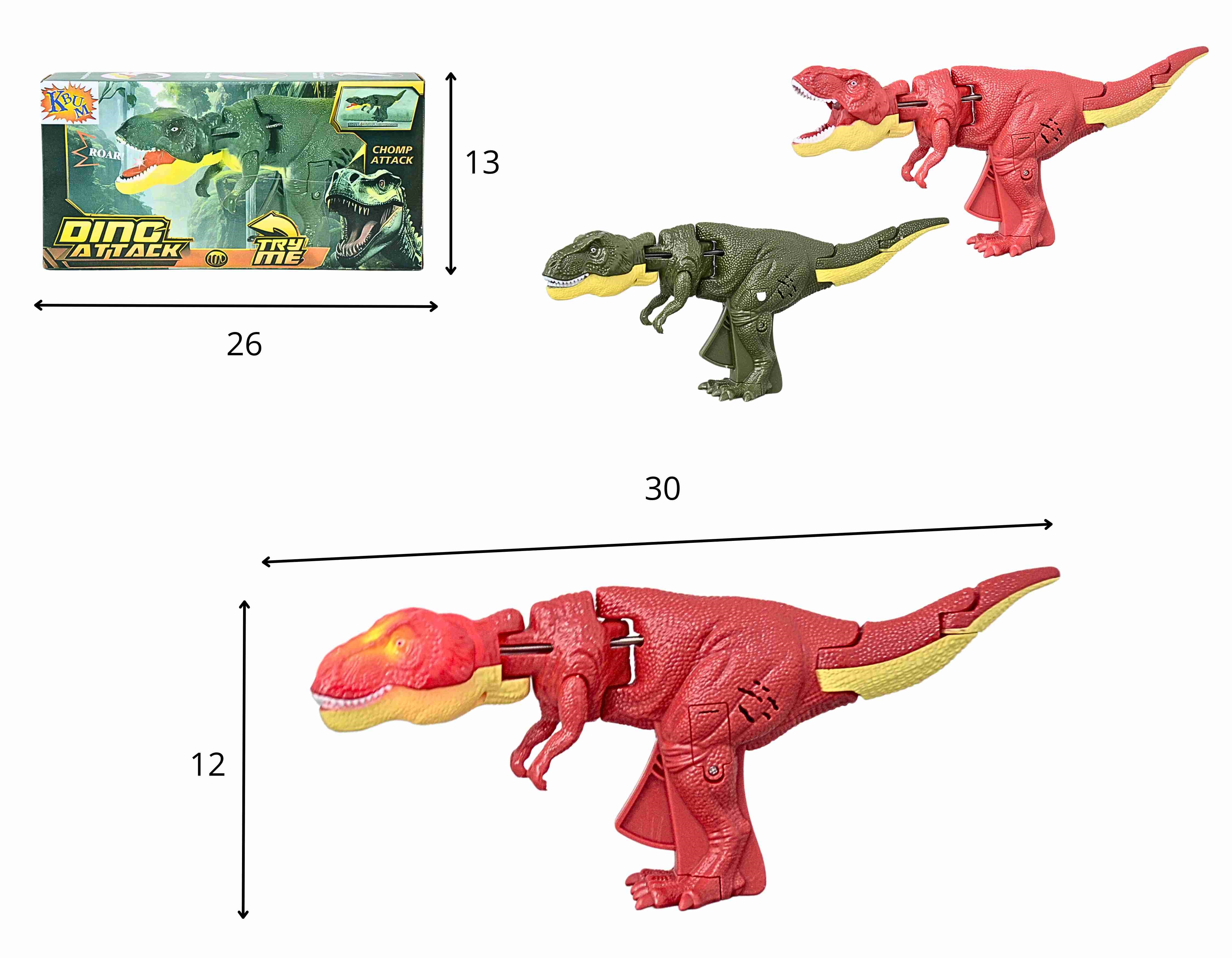 D - DINOSSAURO A PILHA TIPO PISTOLA ARTICULADO COM SOM E ILUMINAÇÃO