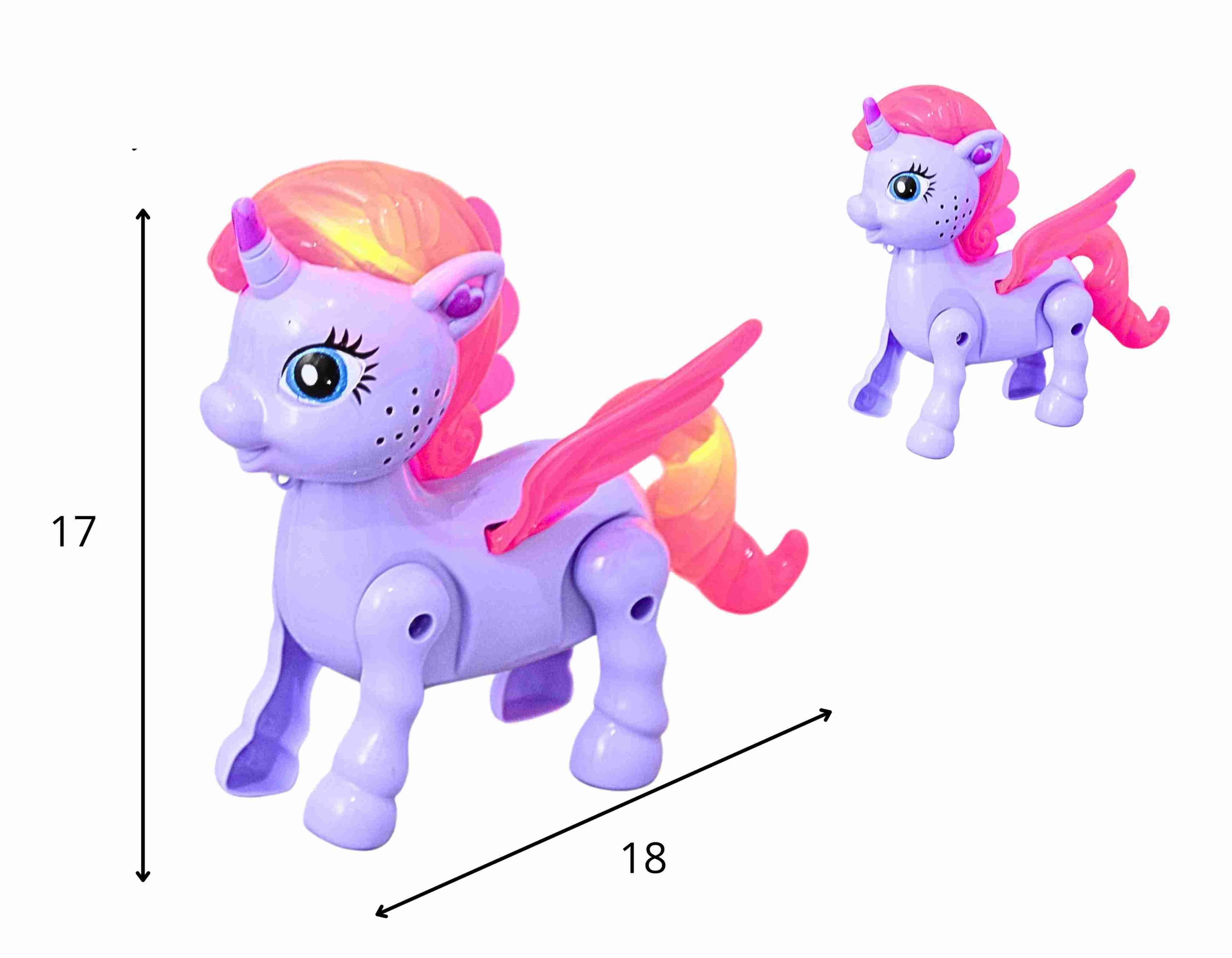 D - UNICORNIO Á PILHA COM SOM E ILUMINAÇÃO NA SOLAPA COM CORES VARIADAS