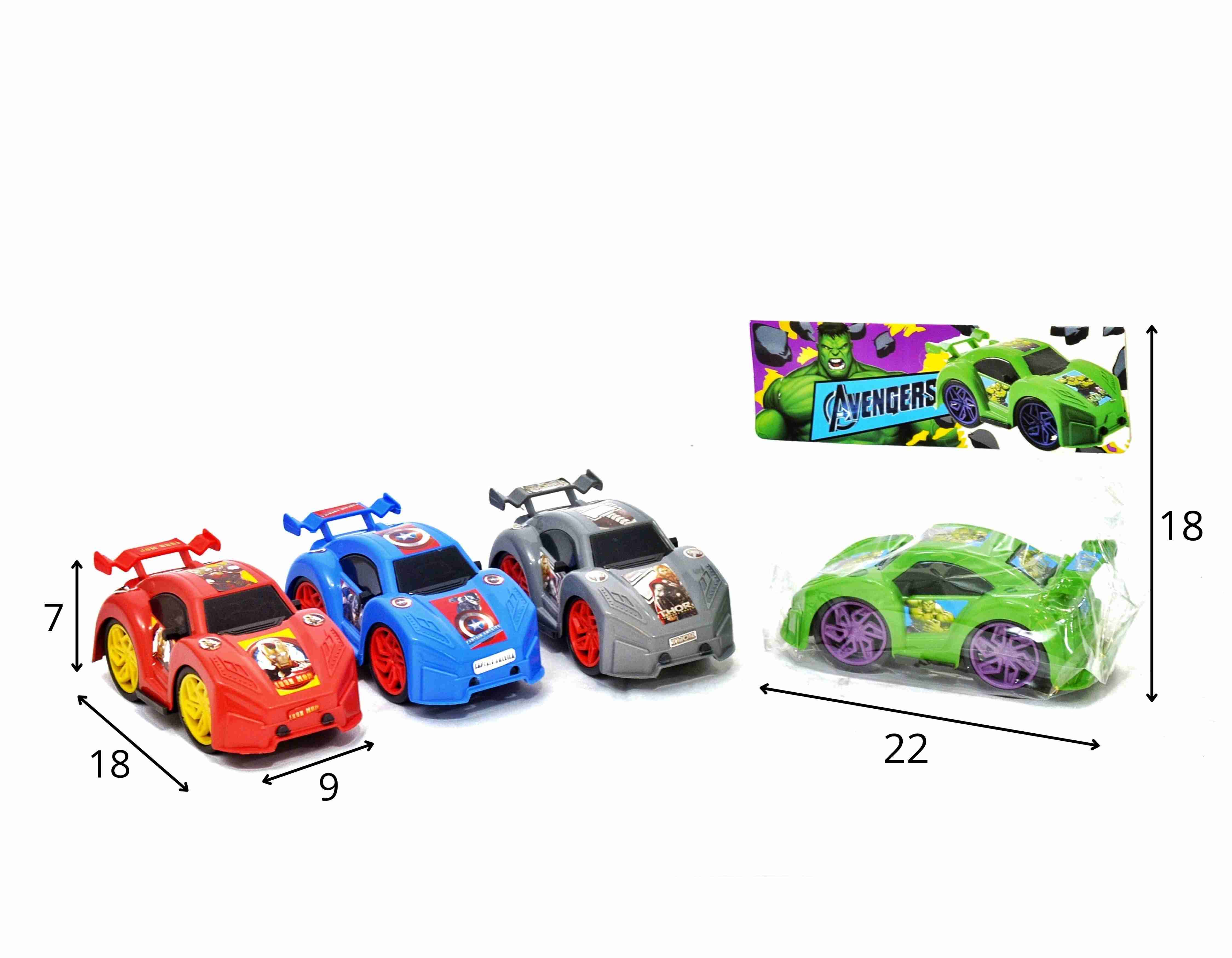 C - CARRO AVENGERS NA SOLAPA, RODA LIVRE (CAIXA FECHADA R$ 9,90 + FT ->24 PEÇAS)