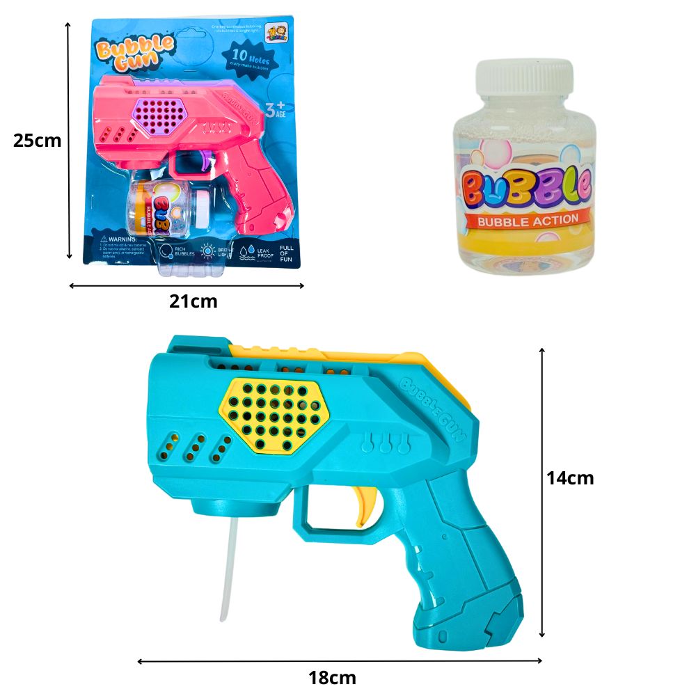 D - LANÇA BOLHAS DE SABÃO Á PILHA, COM LUZ (AZUL E ROSA)