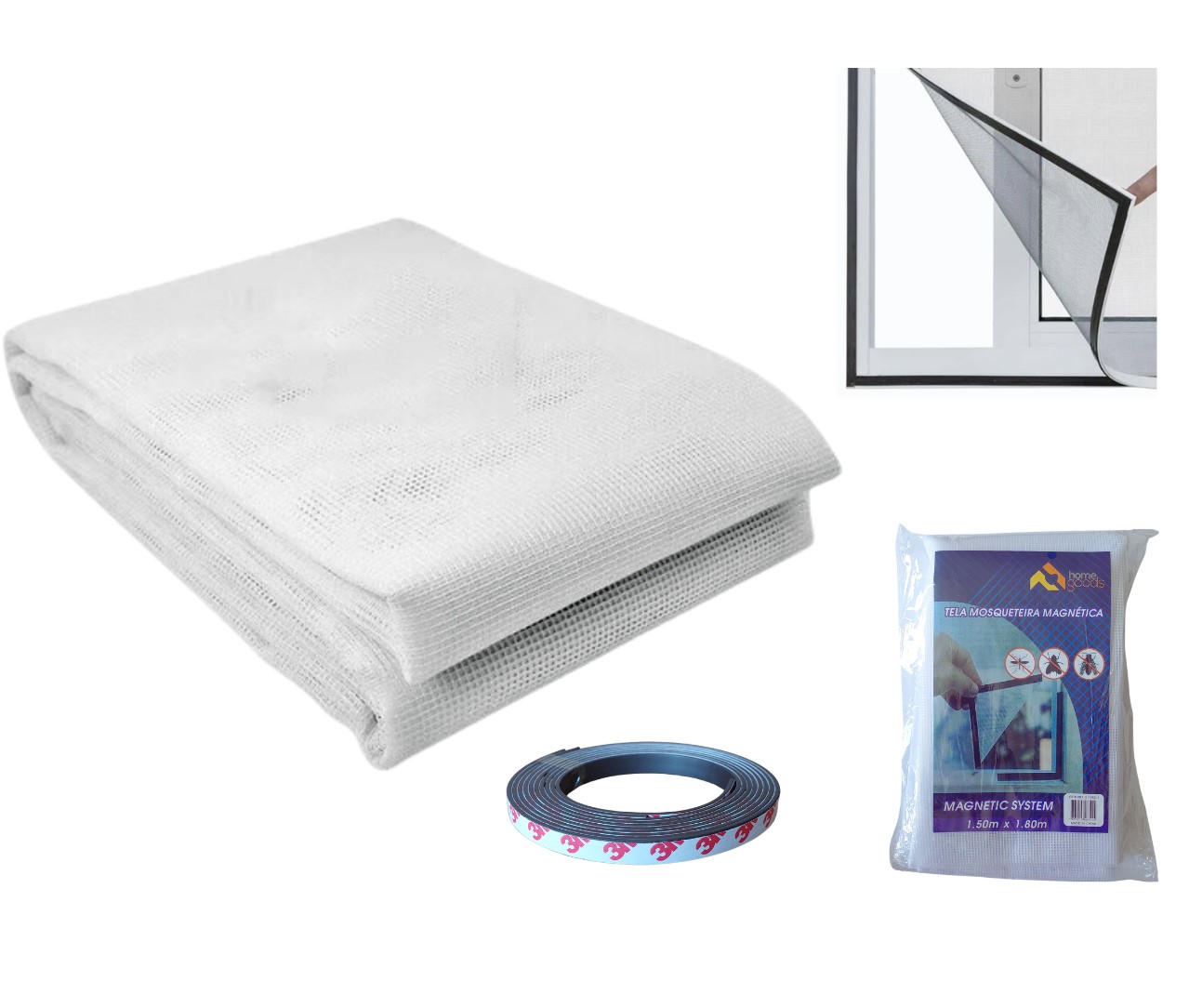 Z - TELA DE PROTECAO CONTRA INSETOS, FIXACAO COM FITA MAGNETICA 1,80X1,50M
