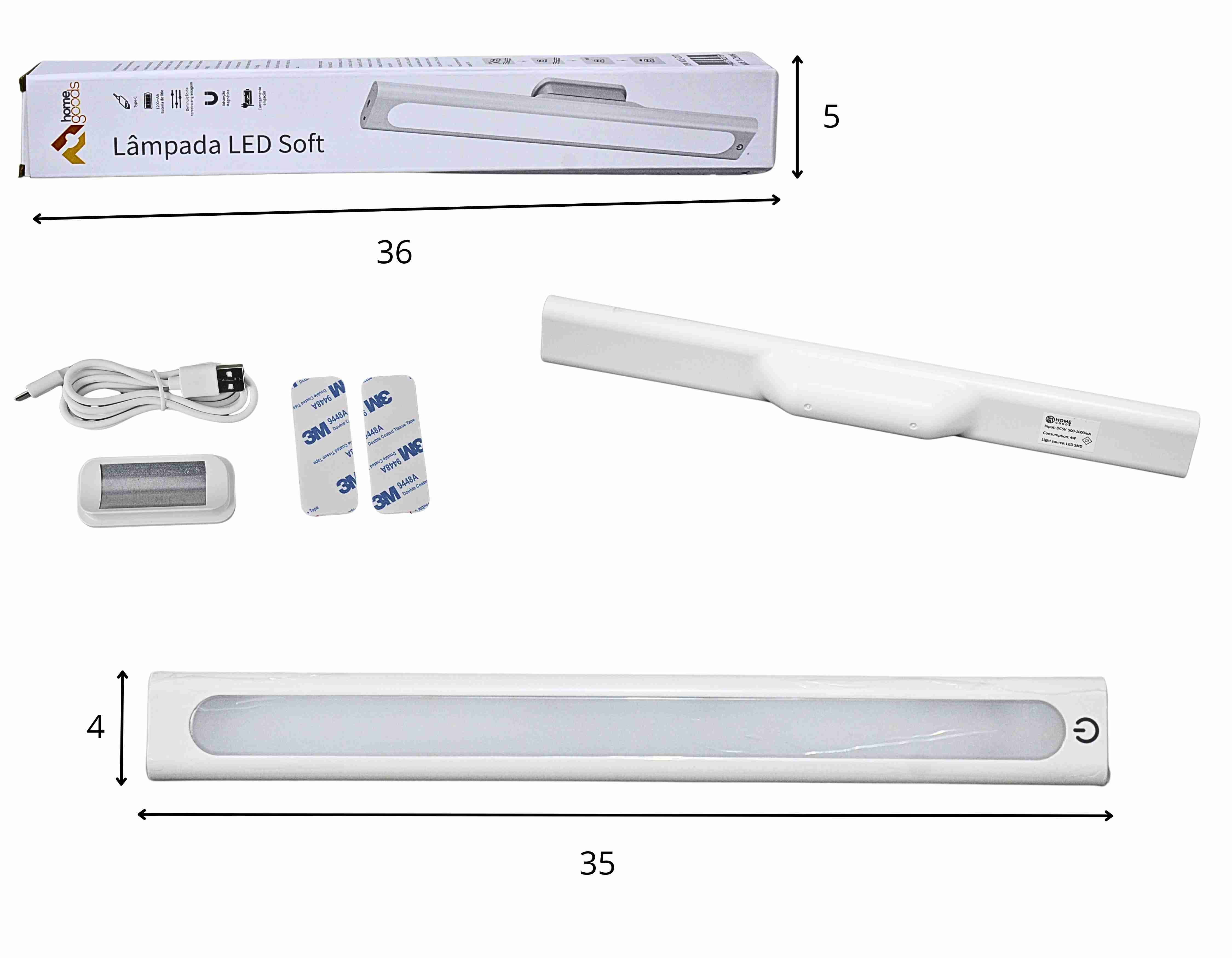 Z - LUMINARIA DE LED UNIVERSAL RECARREGAVEL COM 3 CORES DE LUZES