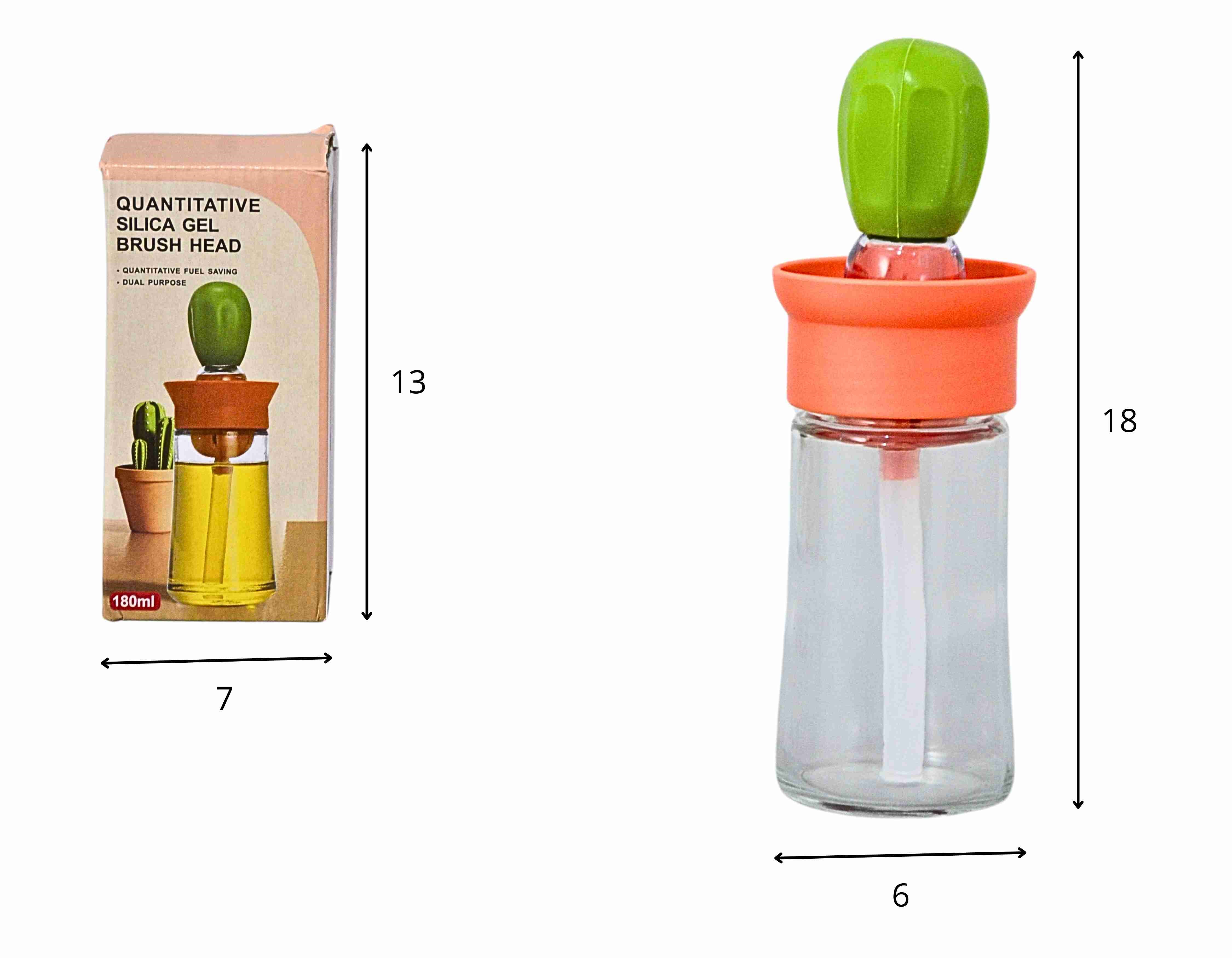 Z - DISPENSER AZEITE/OLEO DE VIDRO COM PINCEL DE SILICONE