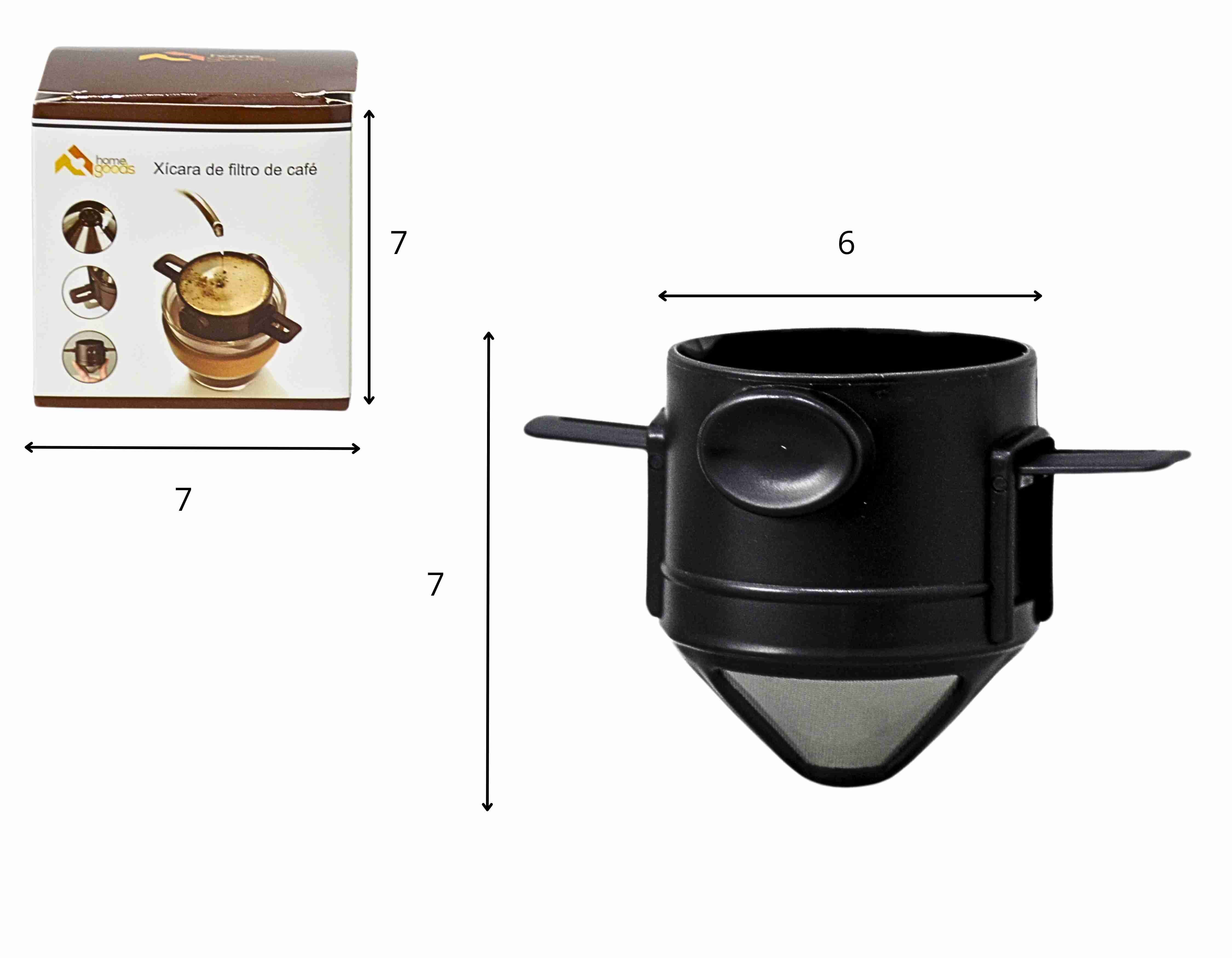 Z - MINI COADOR DE CAFE PARA XICARA EM AÇO INOX E PLASTICO