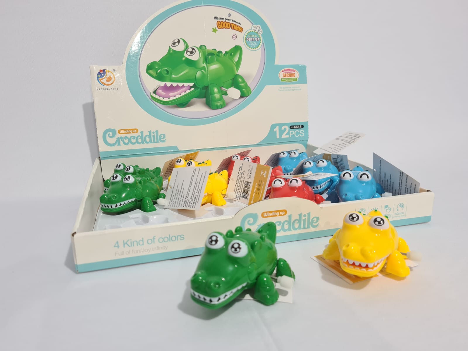 CROCODILO Á CORDA DISPLAY C/ 12 PÇS CORES VARIADAS