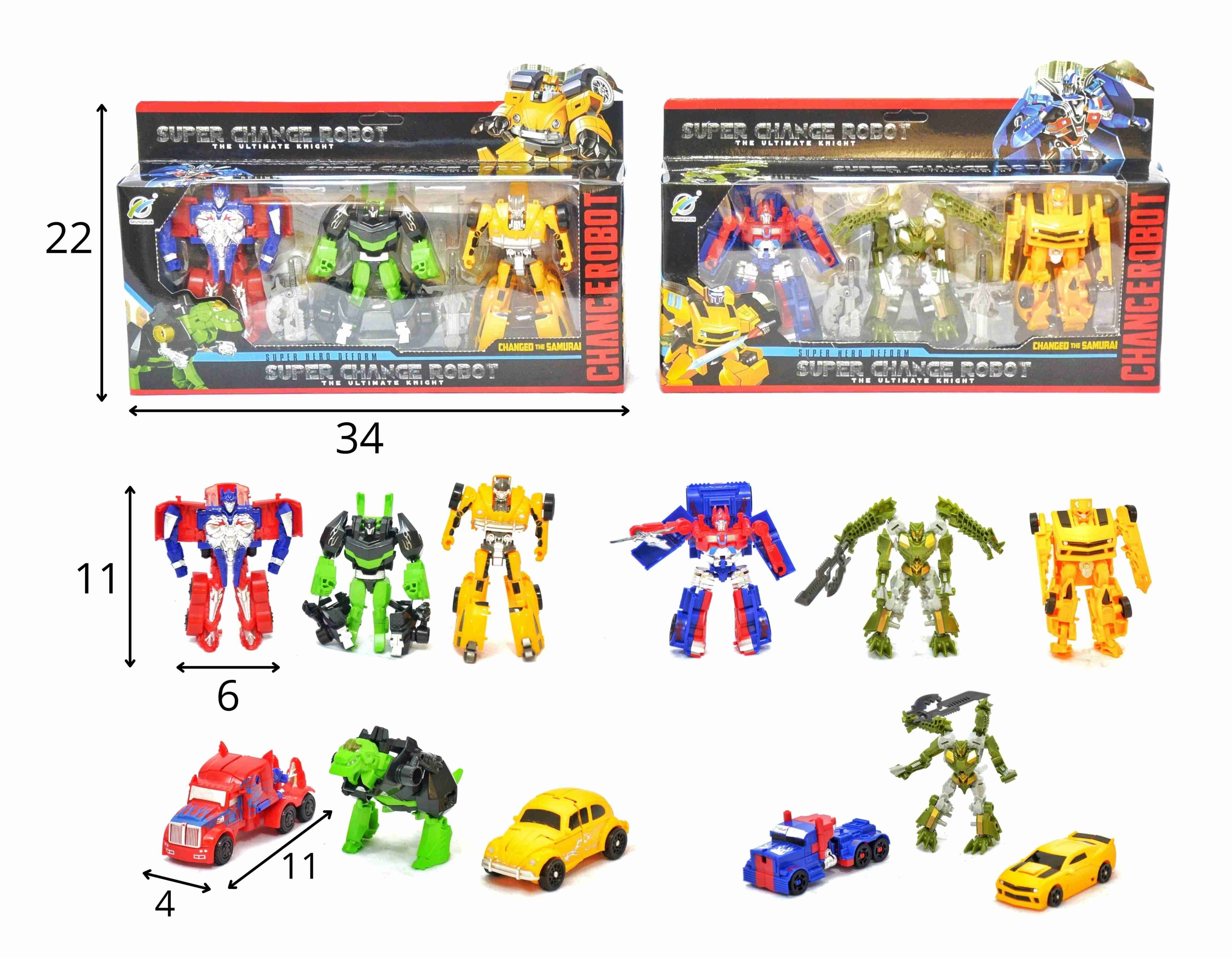 B - BONECO TRANSFORMERS C/ 3 PÇS NA CAIXA (CAIXA FECHADA R$ 39,90 + FT -> 12 PEÇAS)