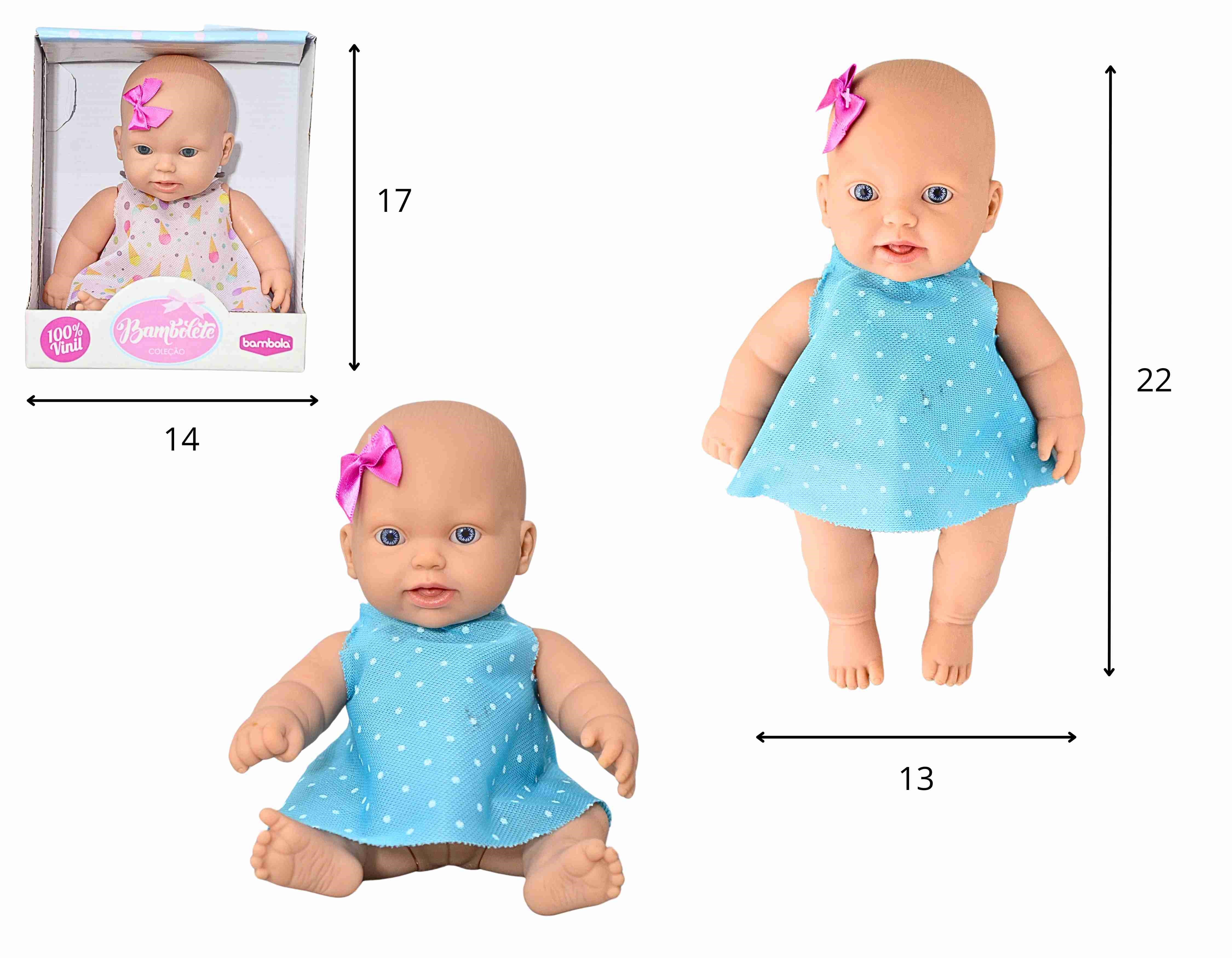 C - BONECA BAMBOLETE COLEÇAO COM VESTIDOS VARIADOS 100% VINIL
