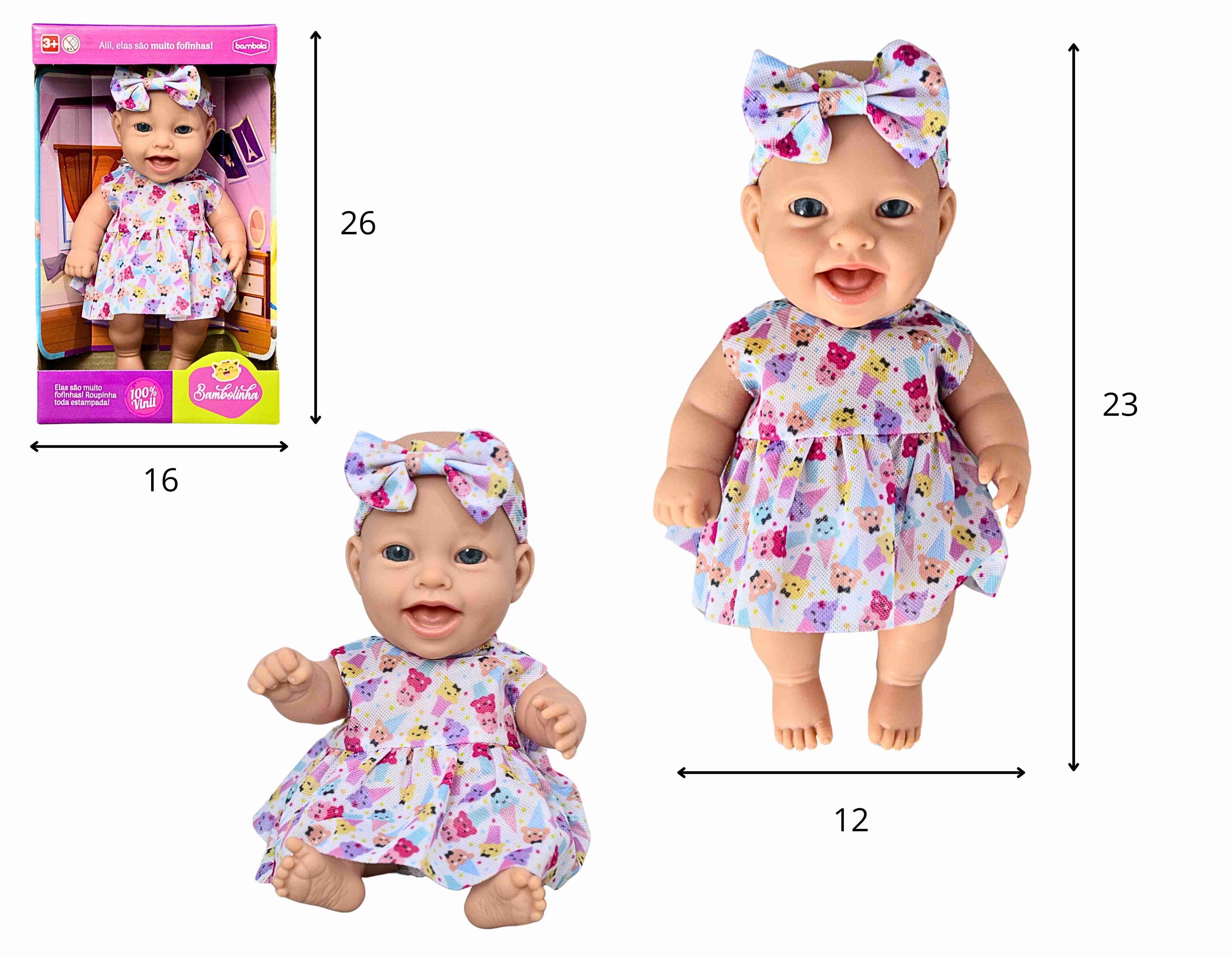 C - BONECA BAMBOLINHA COM VESTIDOS VARIADOS 100% VINIL