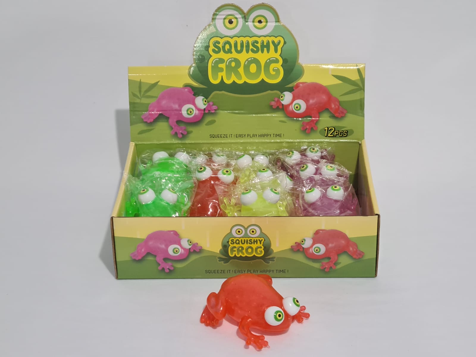 KIT GELECA SQUISHY FROG DISPLAY C/12 PÇS