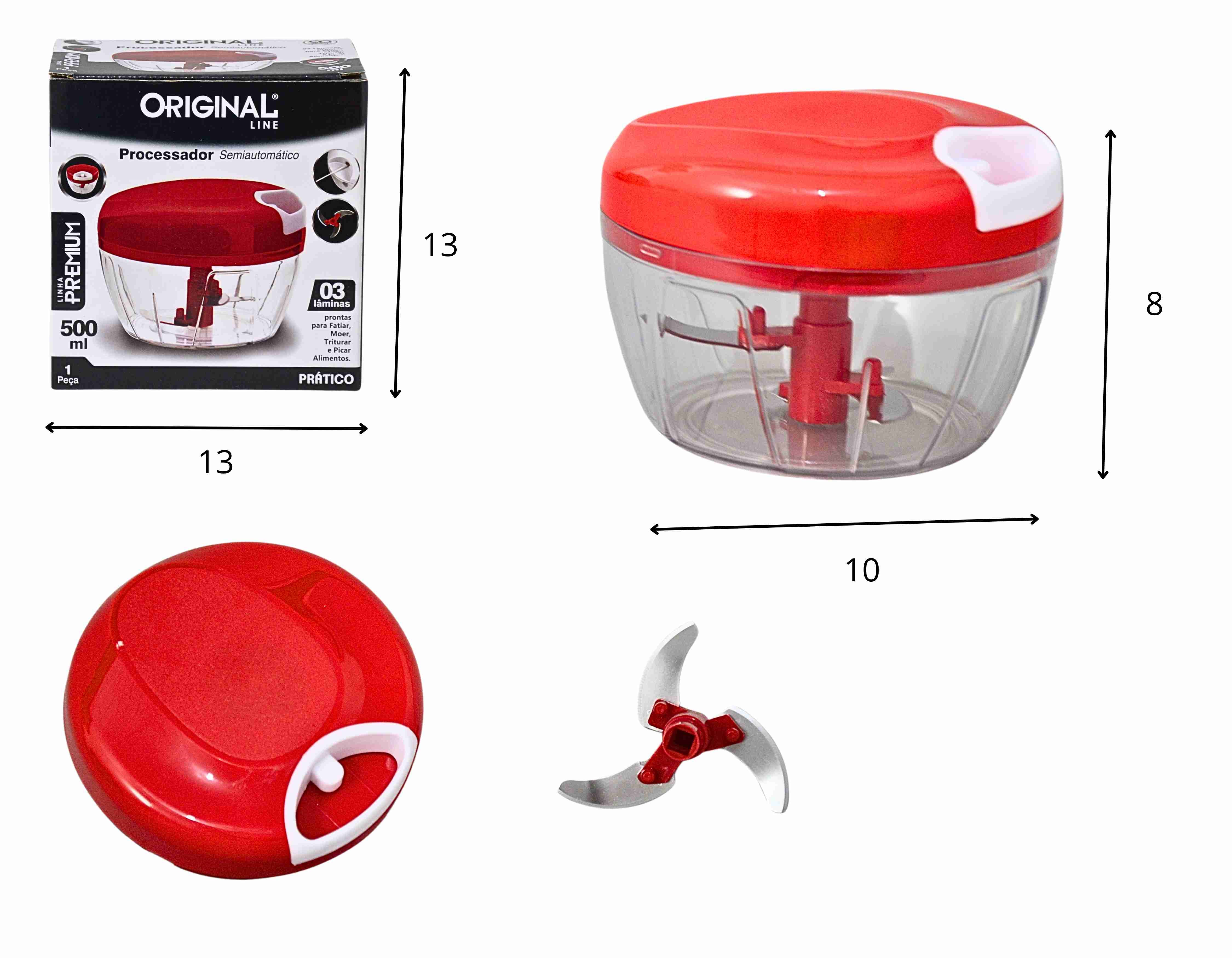 Z - PROCESSADOR DE ALIMENTOS PREMIUM 500ML VERMELHO