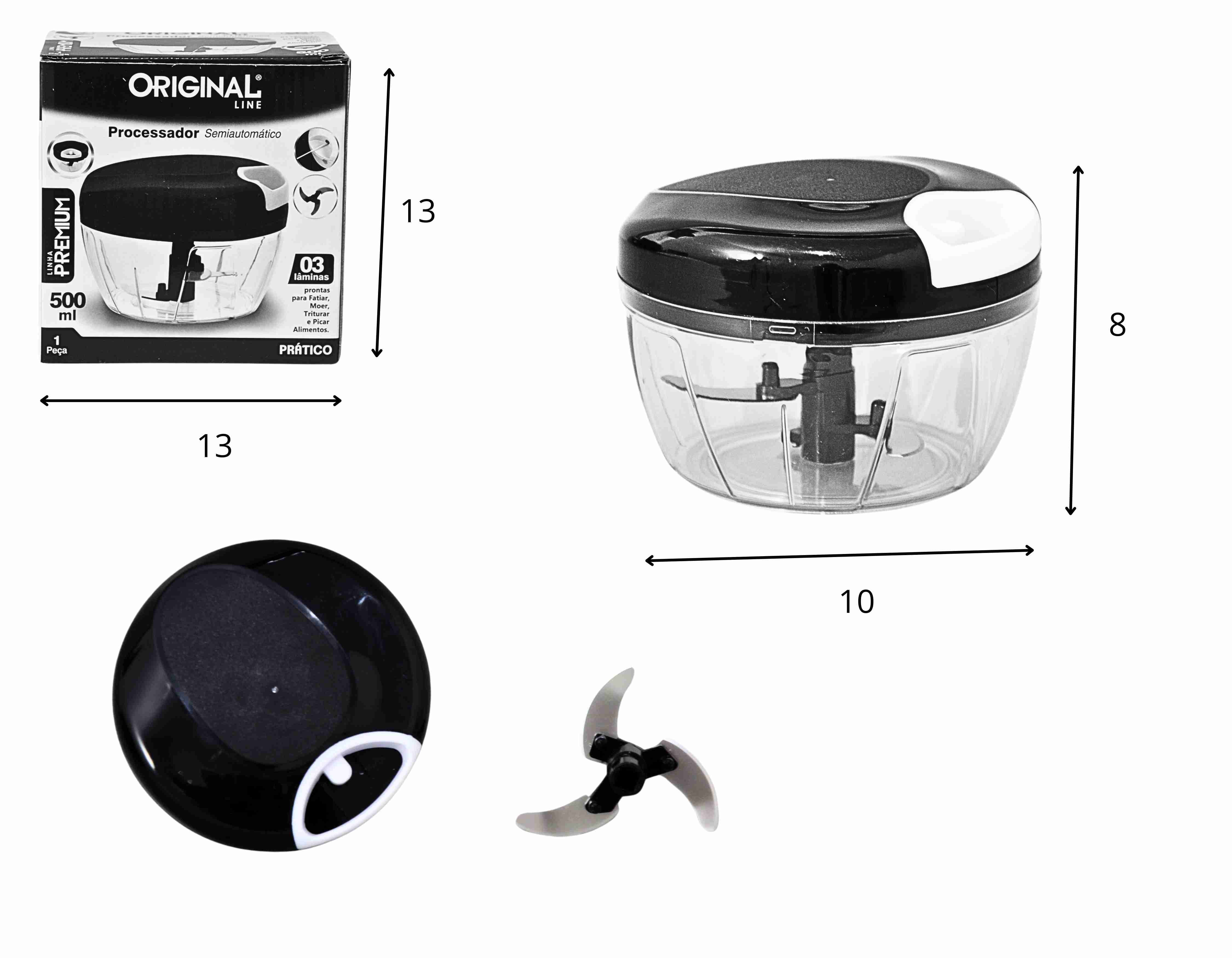 Z - PROCESSADOR DE ALIMENTOS PREMIUM 500ML PRETO