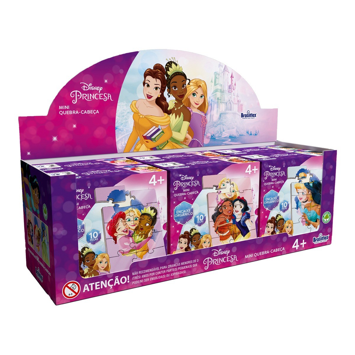 *X - MINI QUEBRA CABECA PRINCESAS DE MADEIRA COM 10 PECAS