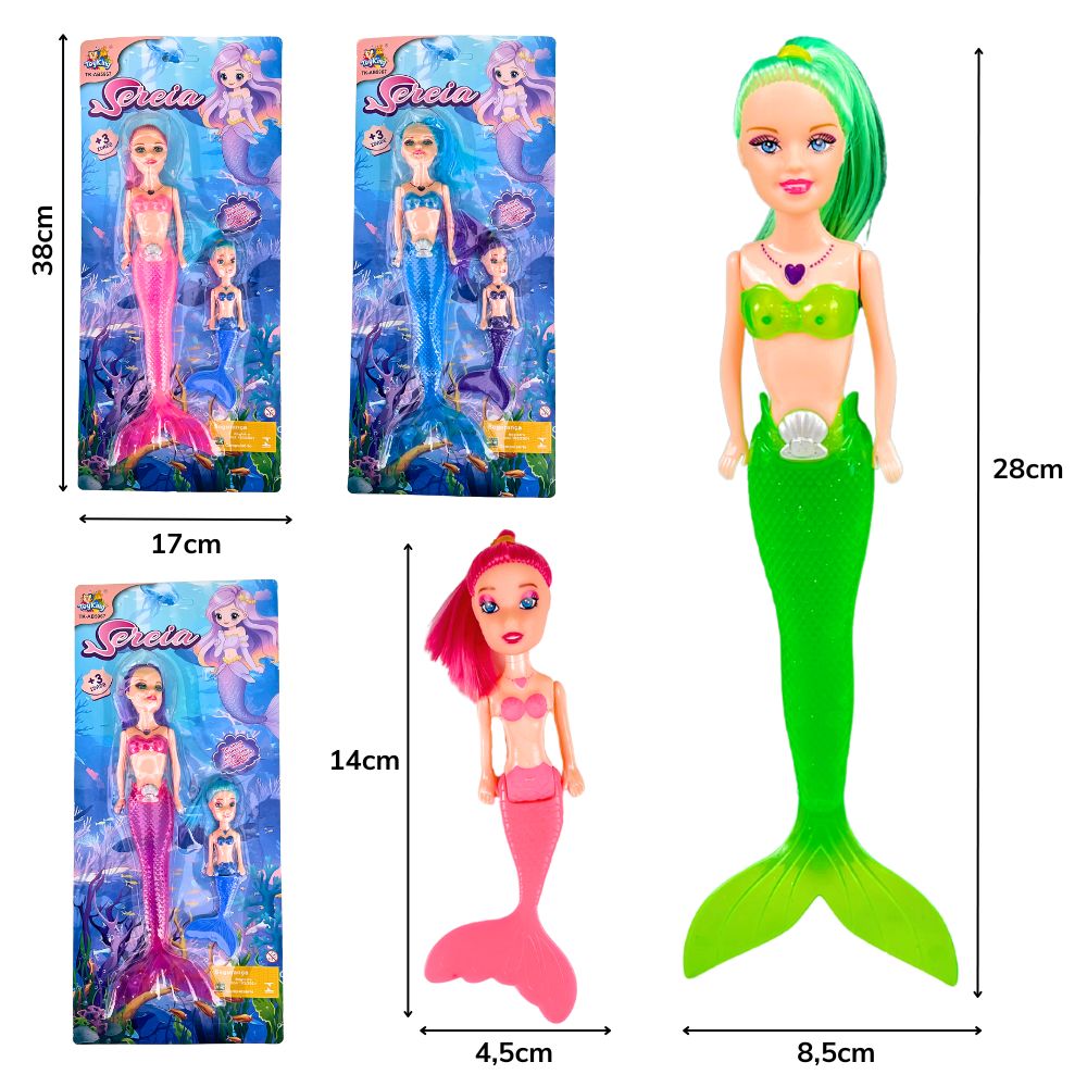 C - BONECA SEREIA COM FILHA E LUZ NA CARTELA COM CORES VARIADAS
