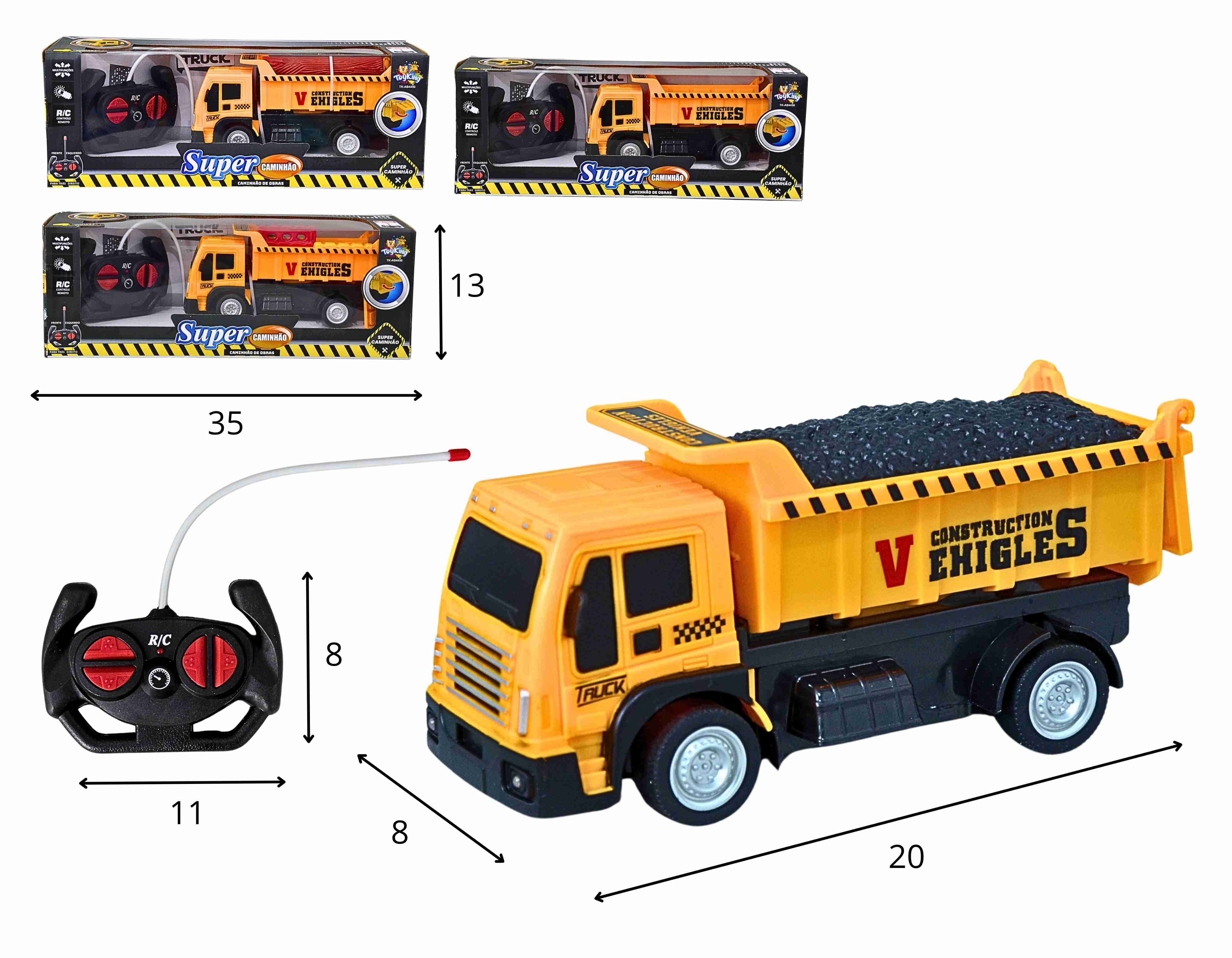 F - CAMINHÃO CONSTRUÇÃO DE CONTROLE REMOTO TOTAL COM ACESSORIOS VARIADOS