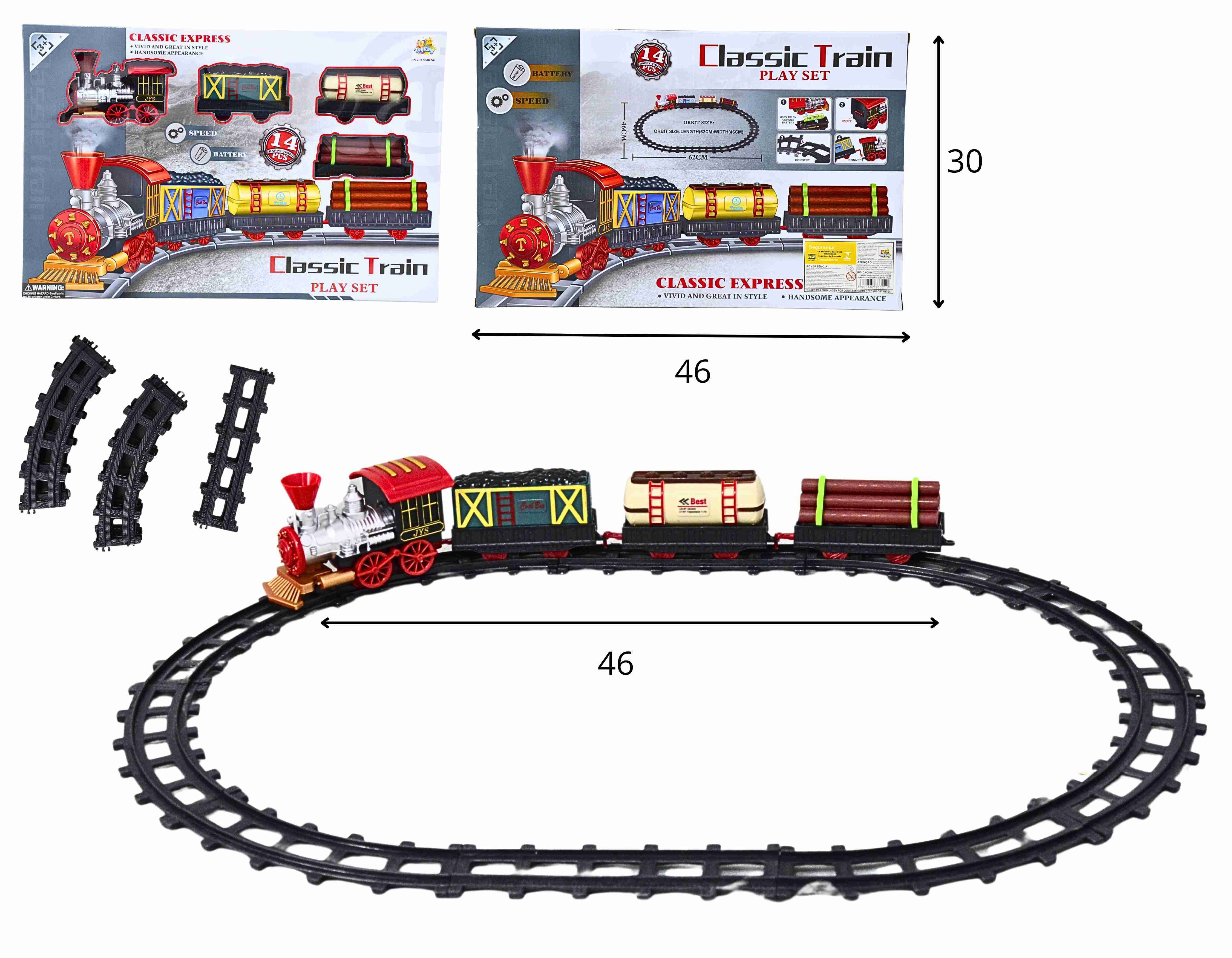 G - FERRORAMA CLASSIC TRAIN A PILHA COM 14 PEÇAS.(GRANDE)