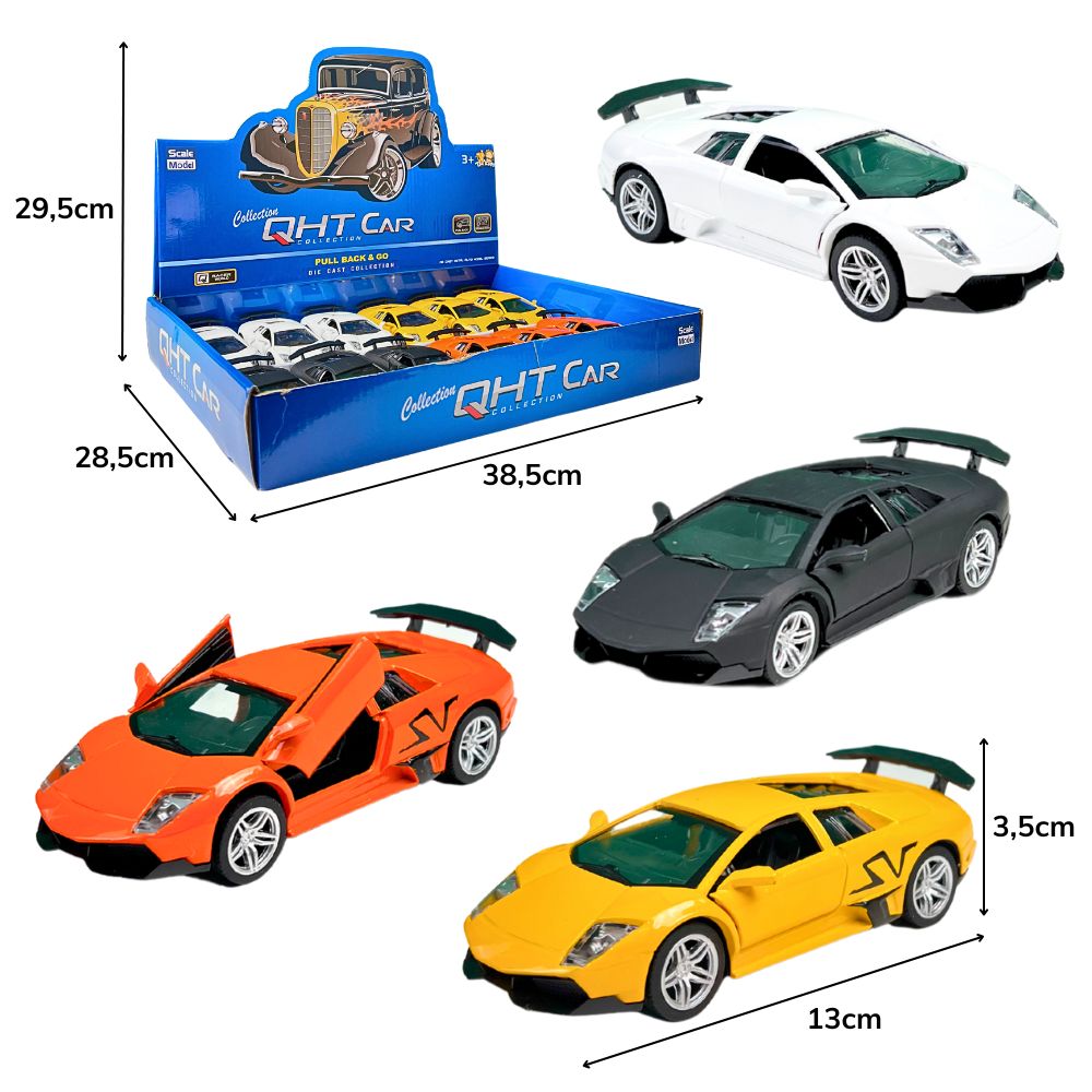 C - KIT COLEÇÃO LAMBORGHINI DE METAL NO DISPLAY C/ 12 PEÇAS