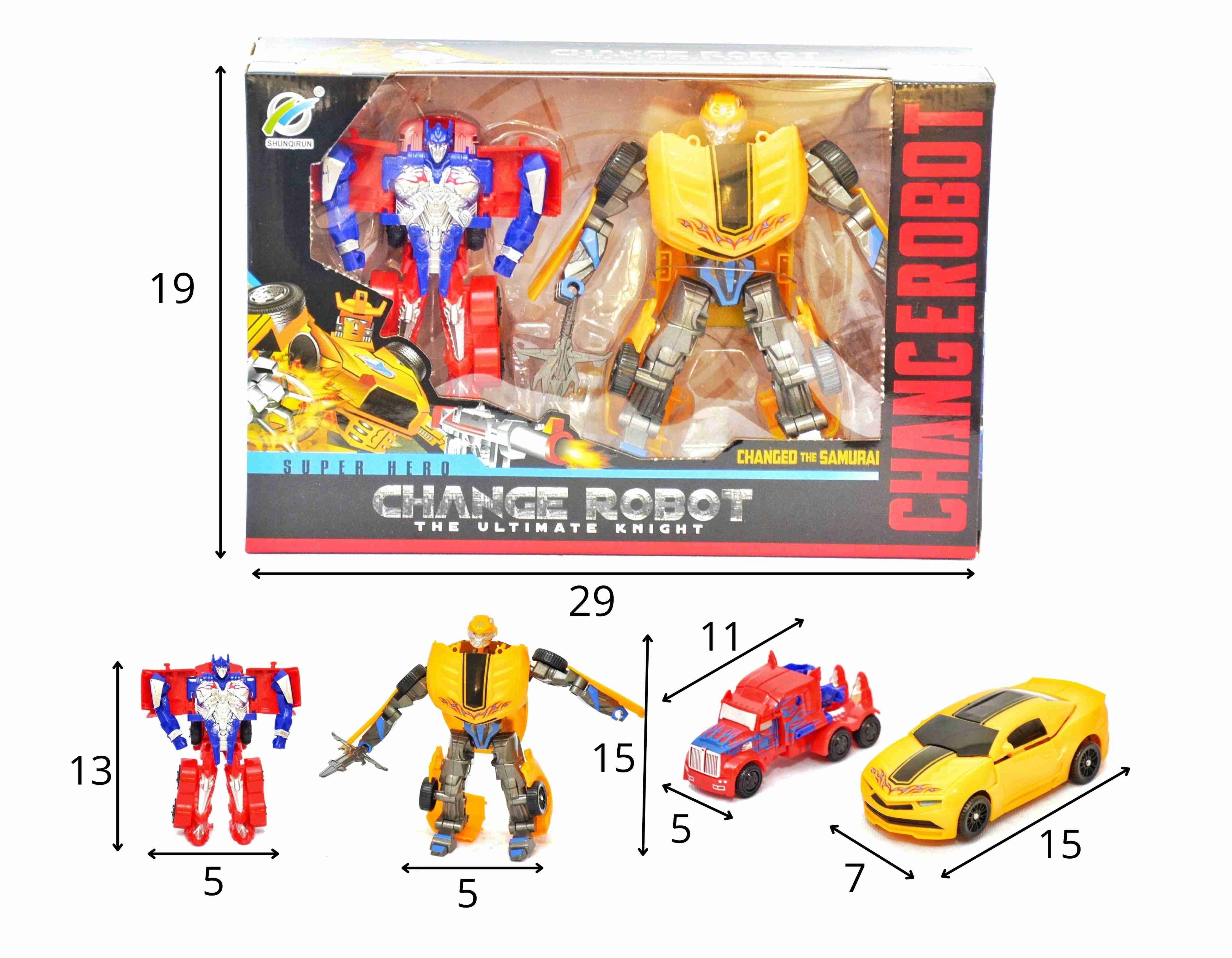 B - BONECO TRANSFORMERS CHANGE ROBOT C/ 2 PÇS NA CAIXA (CAIXA FECHADA R$ 39,90 + FT -> 12 PEÇAS)