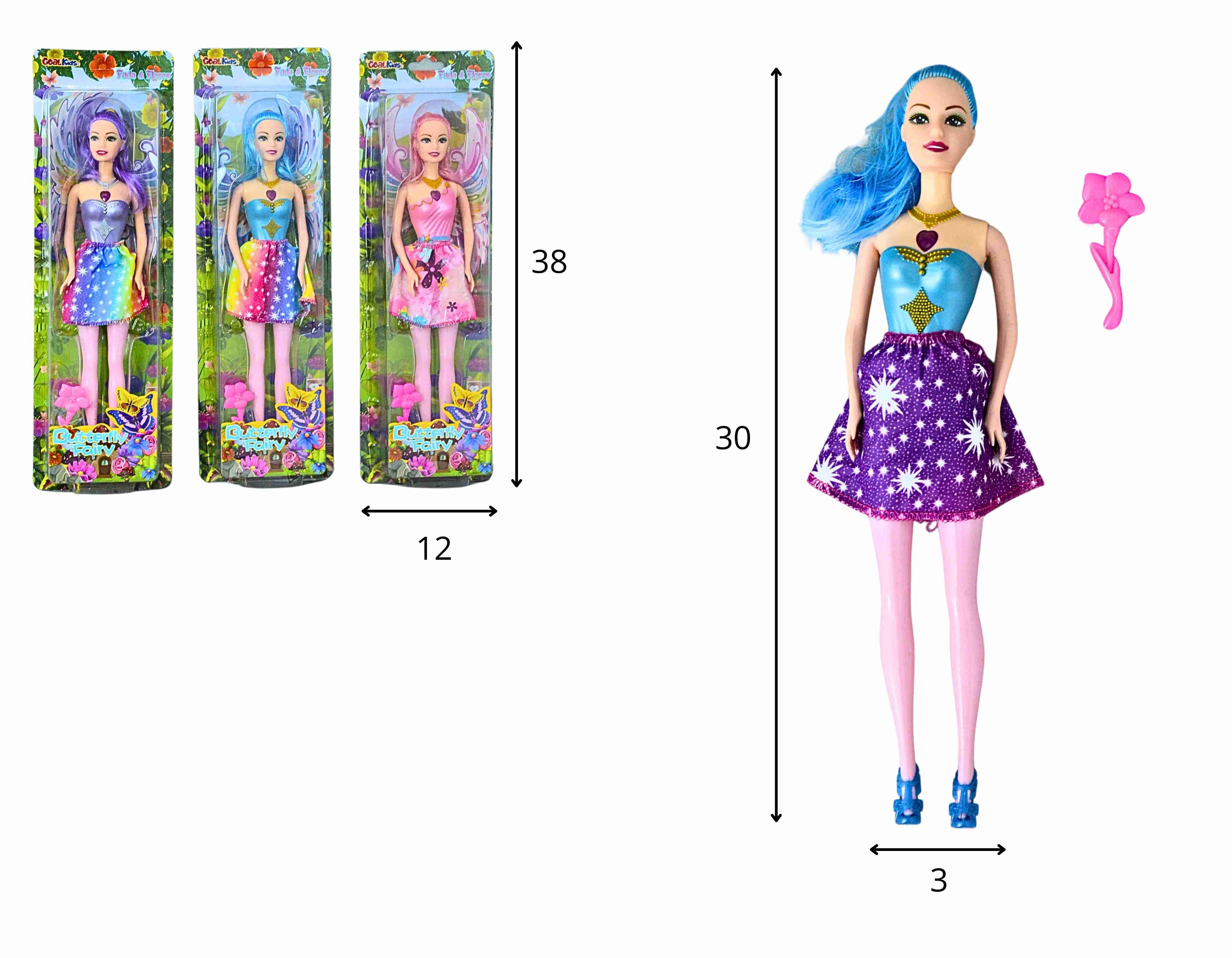 C - BONECA FADA COM ASAS E ACESSÓRIO NA CARTELA