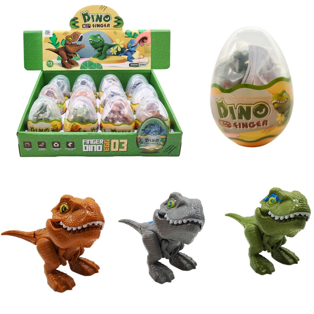 A - OVO COM DINOSSAURO PRA MONTAR COM CORES VARIADAS NO DISPLAY COM 12 PCS