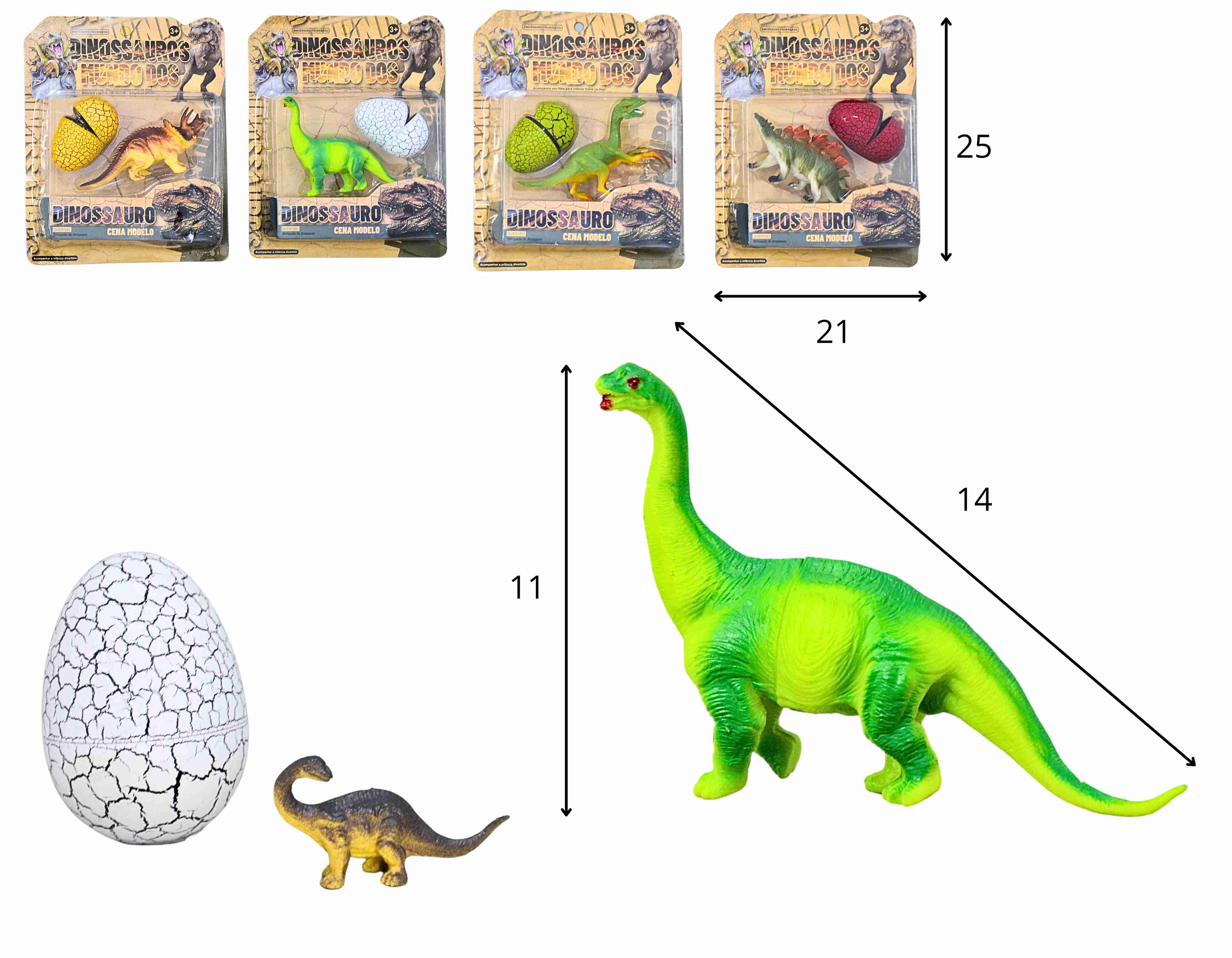 A - DINOSSAURO EMBORRACHADO COM OVO E FILHOTE SURPRESA COM MODELOS VARIADOS