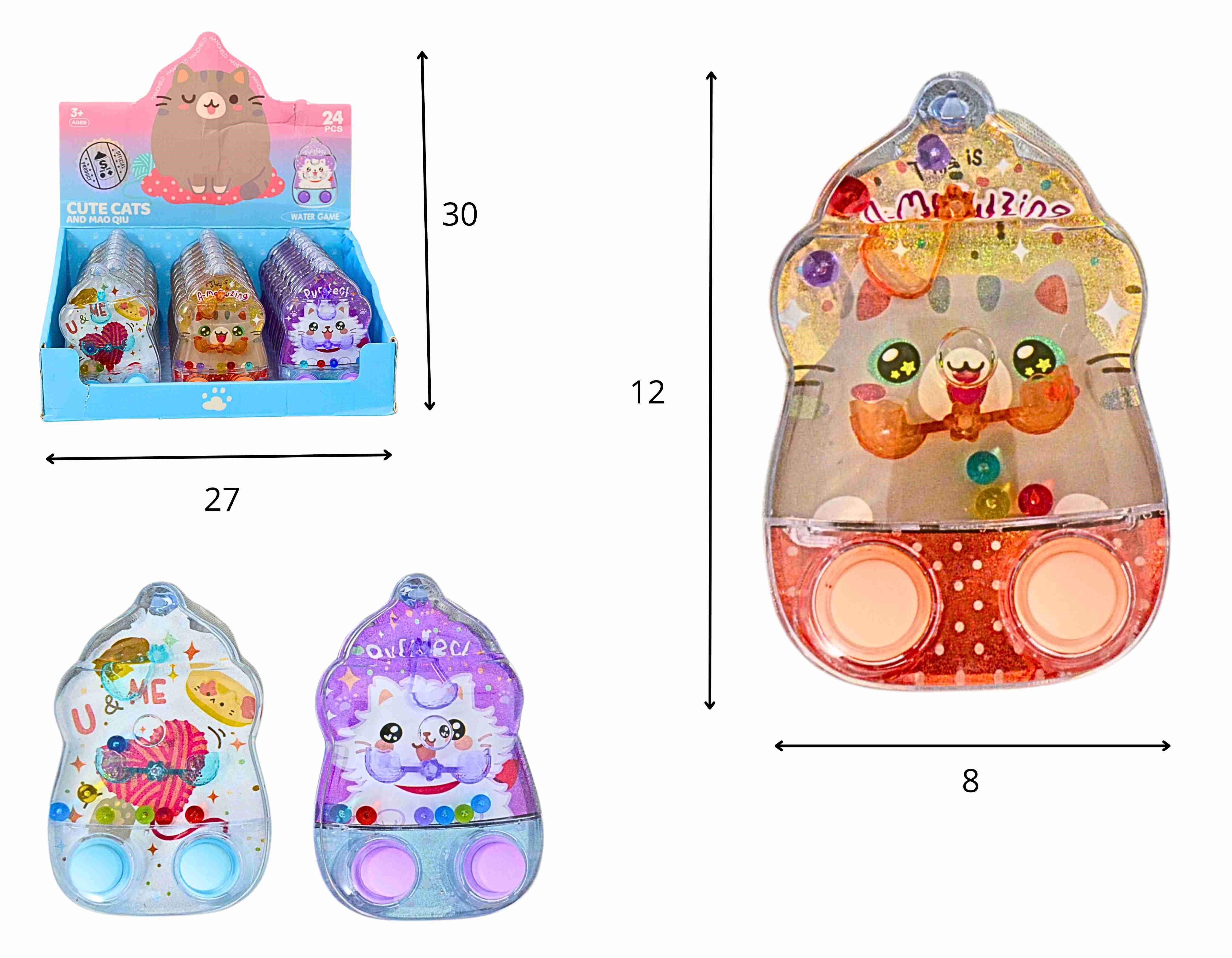 B - AQUAPLAY CUTE CATS NO DISPLAY C/ 24 PÇS COM MODELOS VARIADOS (MODELO NOVO)