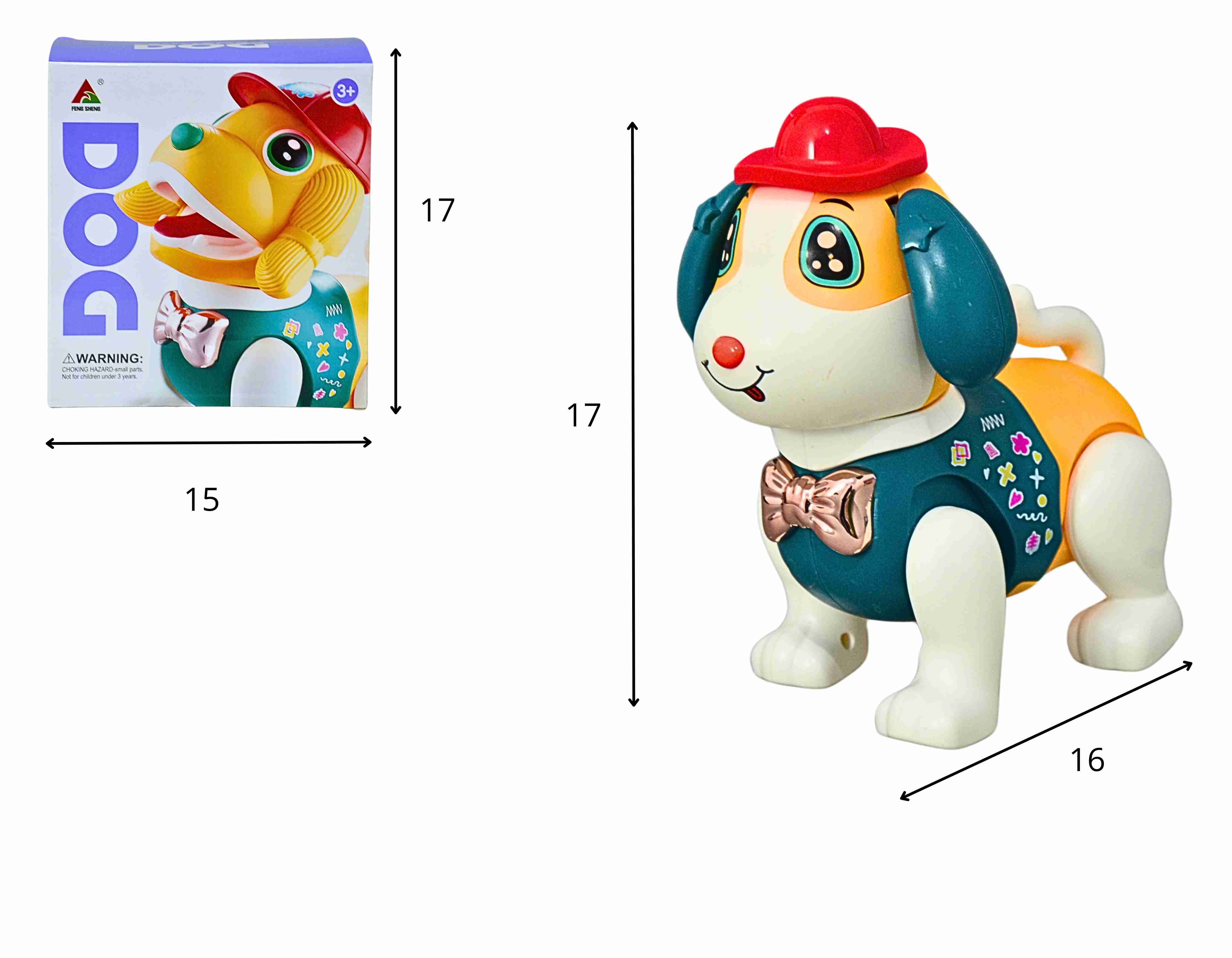D - CACHORRO BATE E VOLTA A PILHA COM SOM E ILUMINACAO