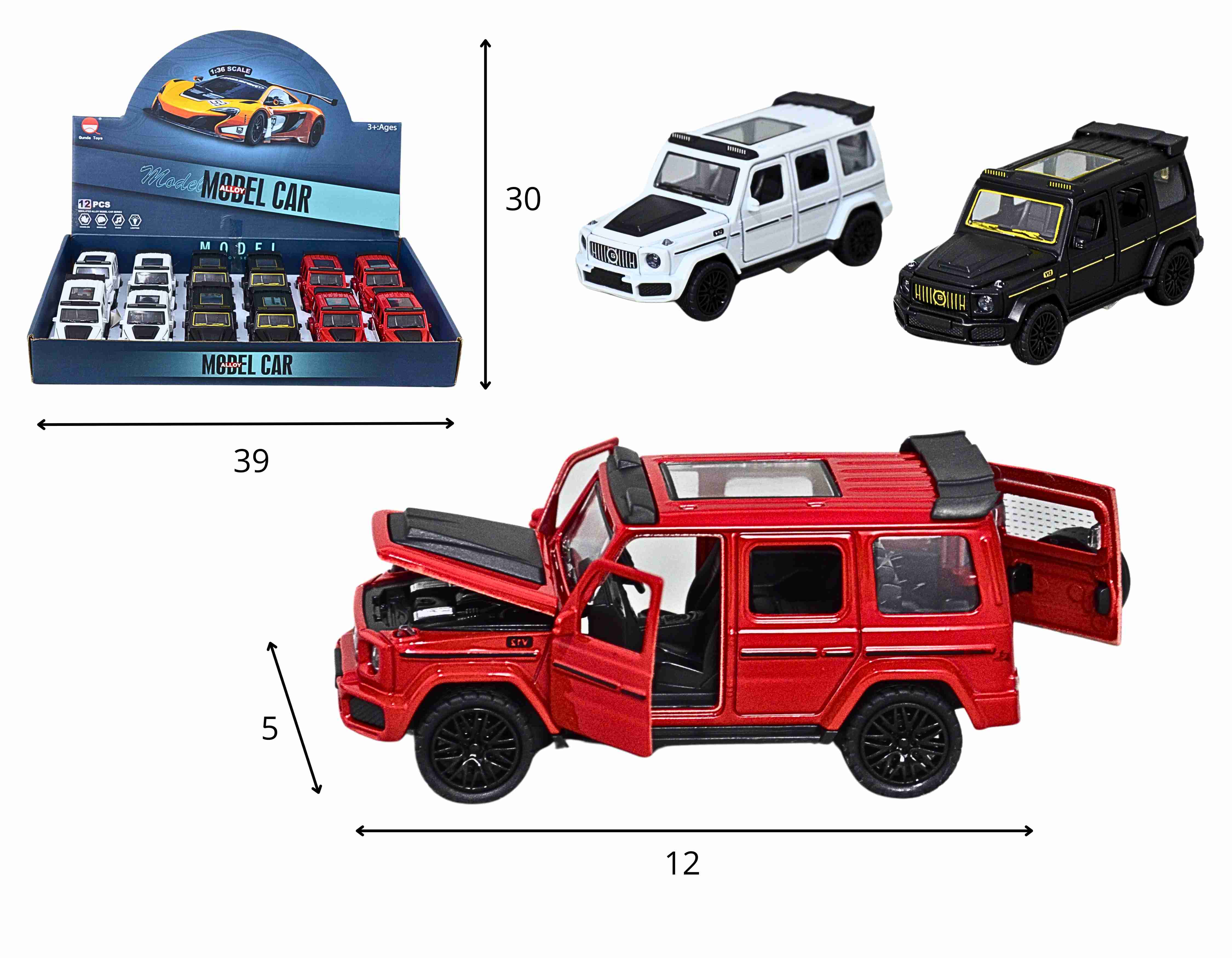 C - KIT COLEÇÃO METAL MERCEDES G63 A FRICCAO COM CORES VARIADAS NO DISPLAY COM 12 PCS