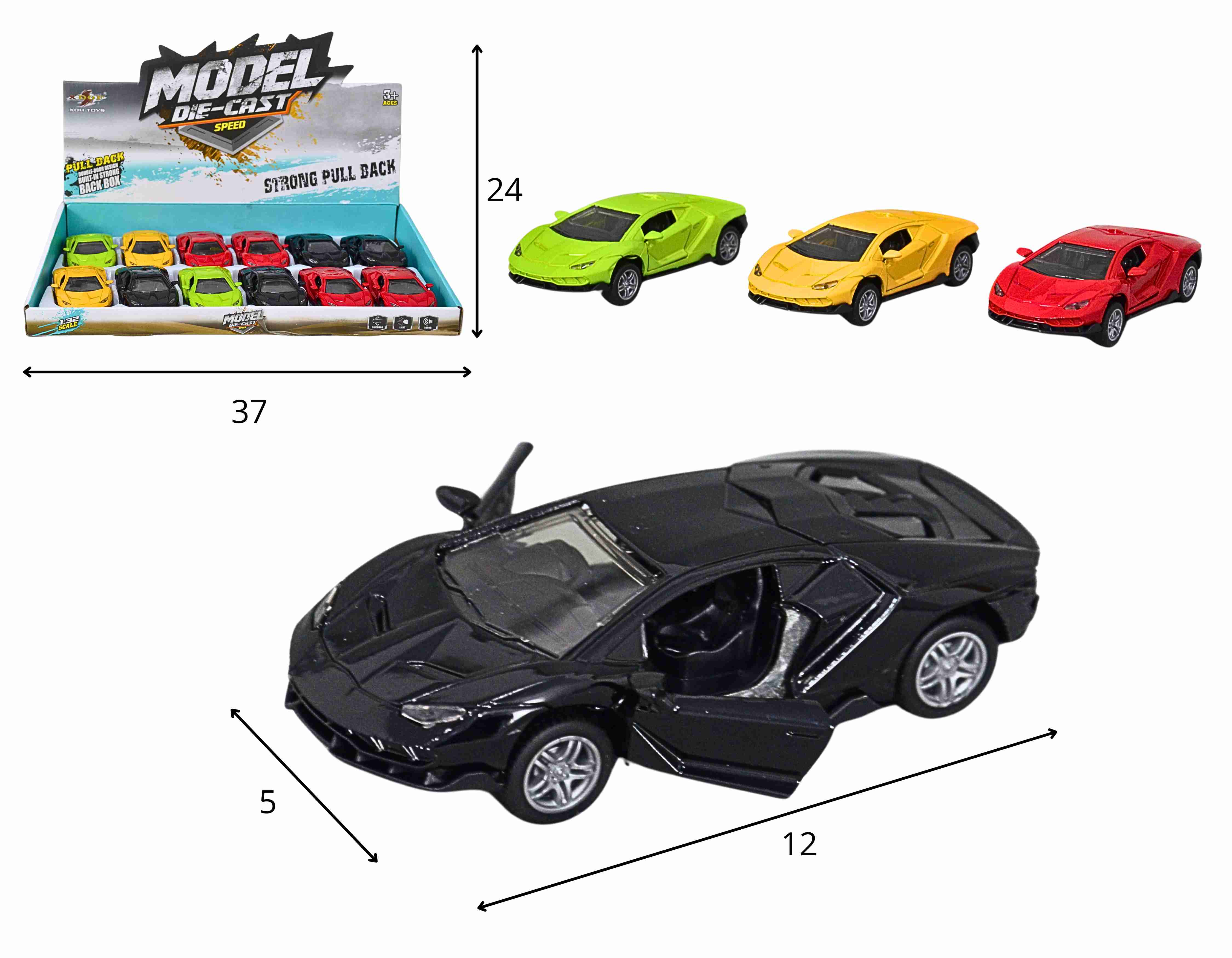 C - KIT COLEÇÃO FERRARI DE METAL COM CORES VARIADAS NO DISPLAY C/ 12 PEÇAS