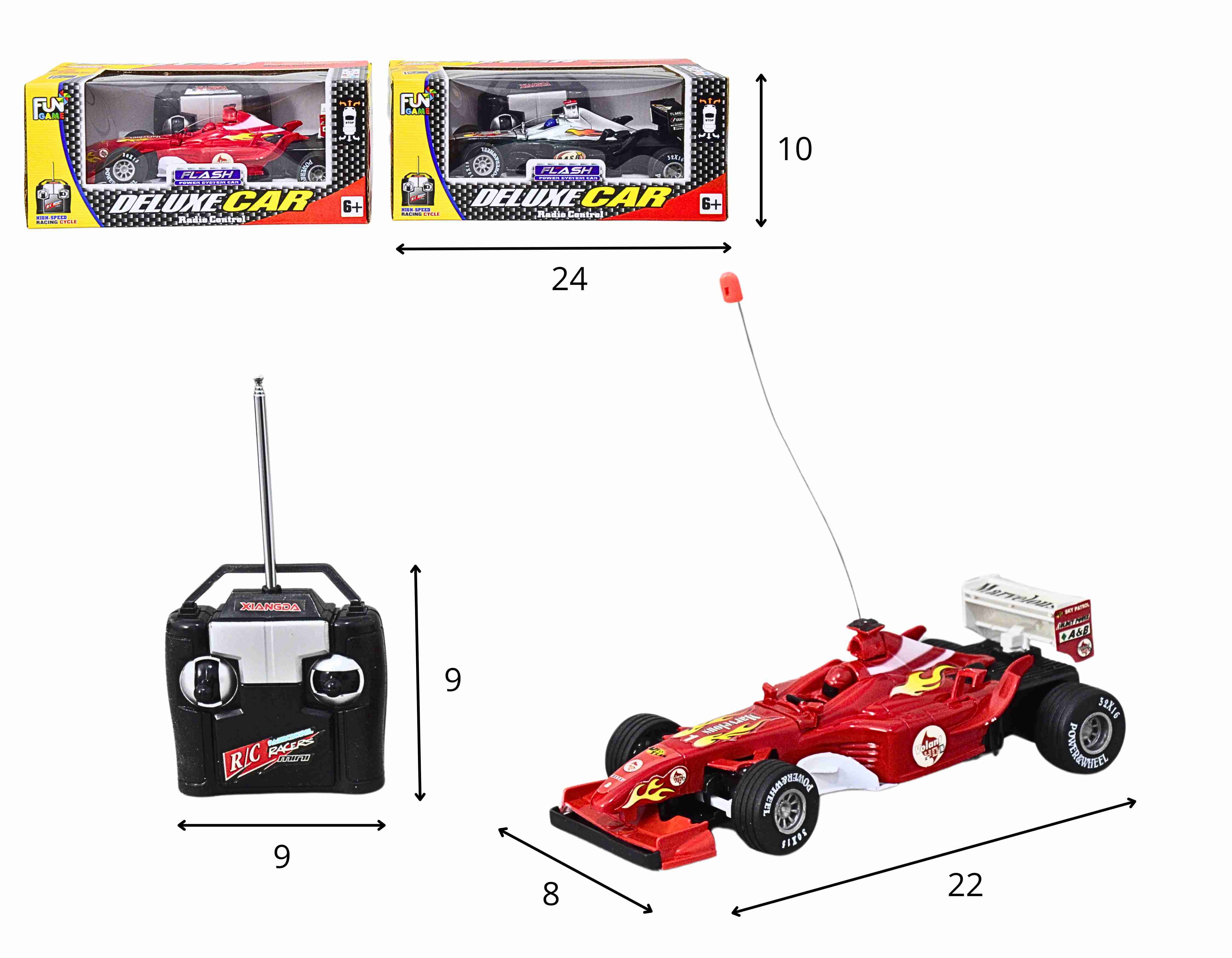 F - CARRO DE CONTROLE REMOTO TOTAL FORMULA 1 COM CORES VARIADAS