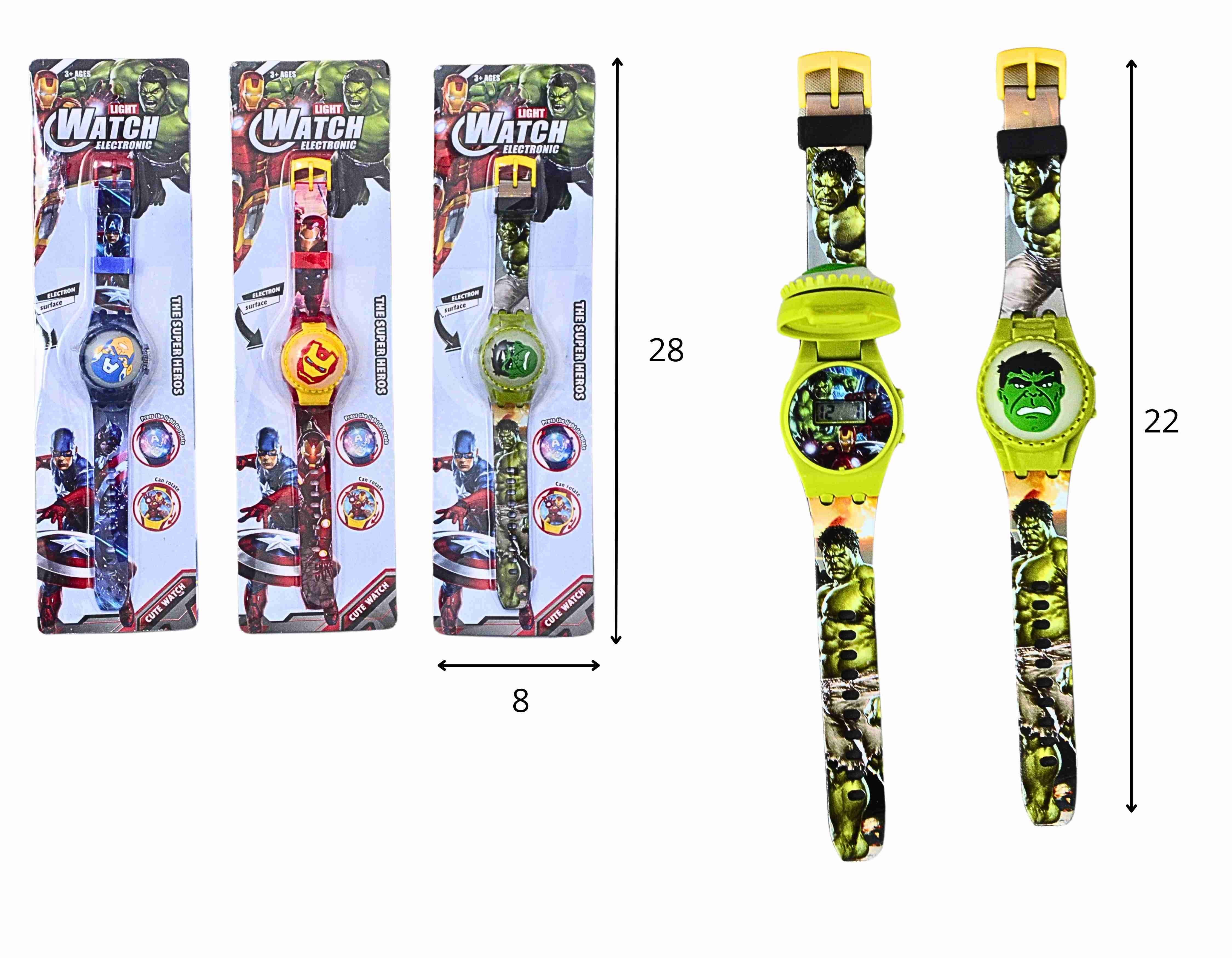 **A - AVENGERS RELOGIO DIGITAL COM LUZ E PERSONAGENS VARIADOS