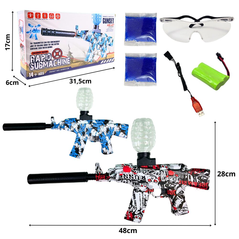 A - ARMA LANÇA BOLINHAS DE GEL RECARREGAVEL COM CORES VARIADAS