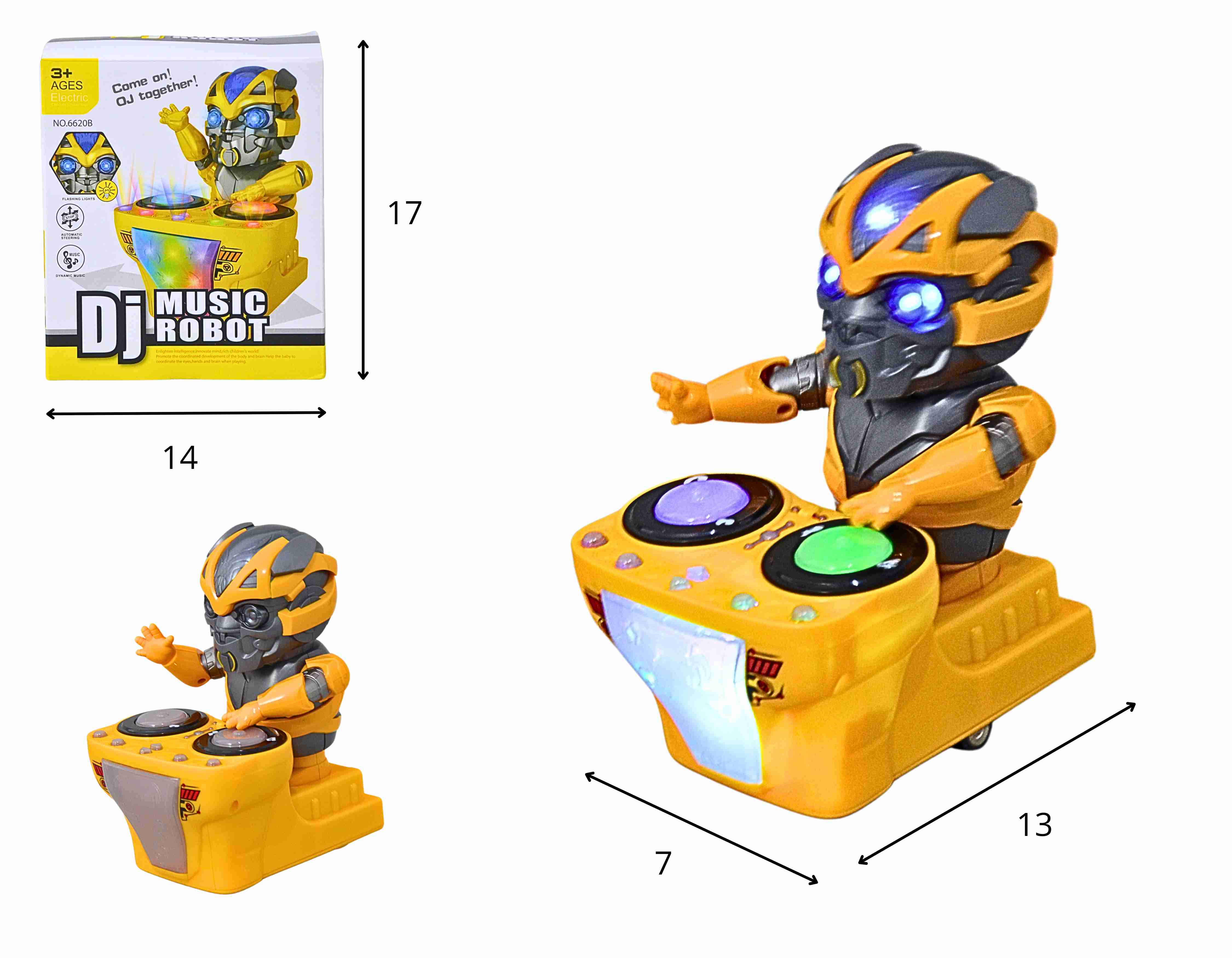 D - ROBO BUMBLEBEE DJ BATE E VOLTA COM SOM E LUZ