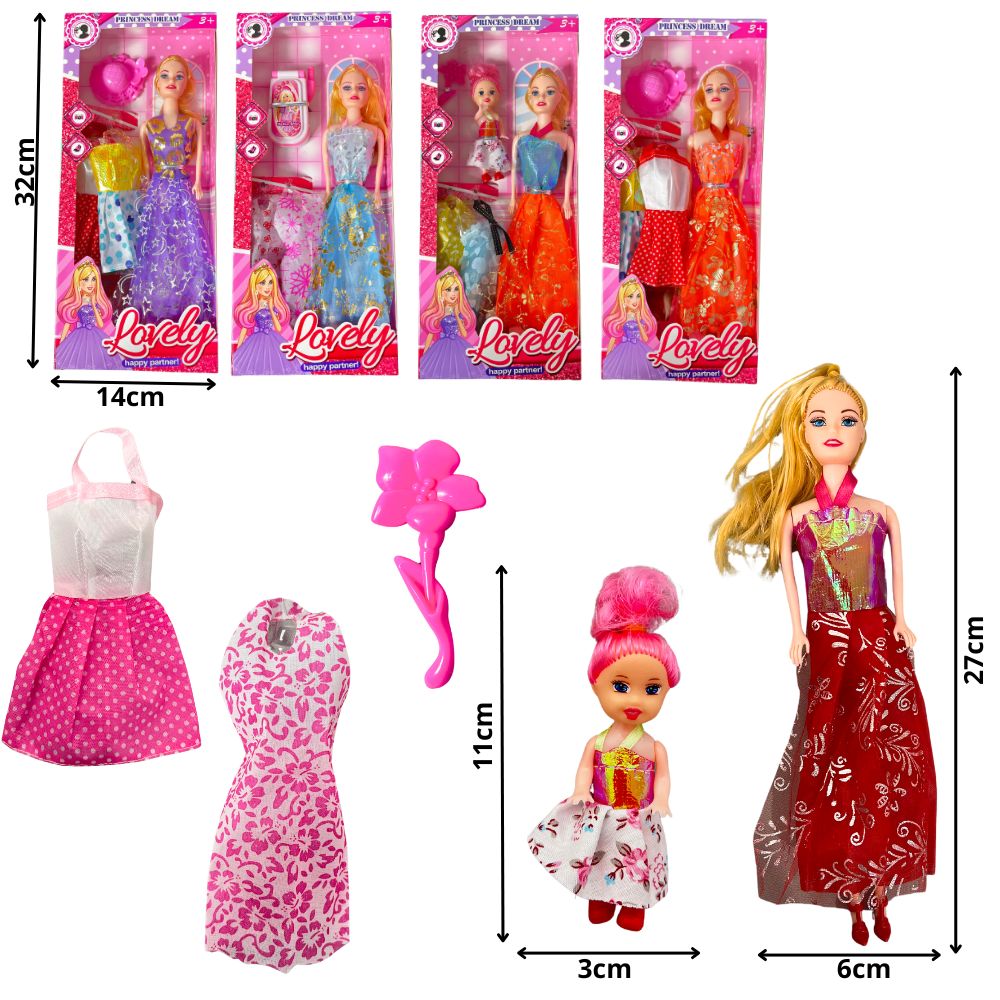 C - BONECA LOVELY COM VESTIDOS, ACESSÓRIOS E MODELOS VARIADOS