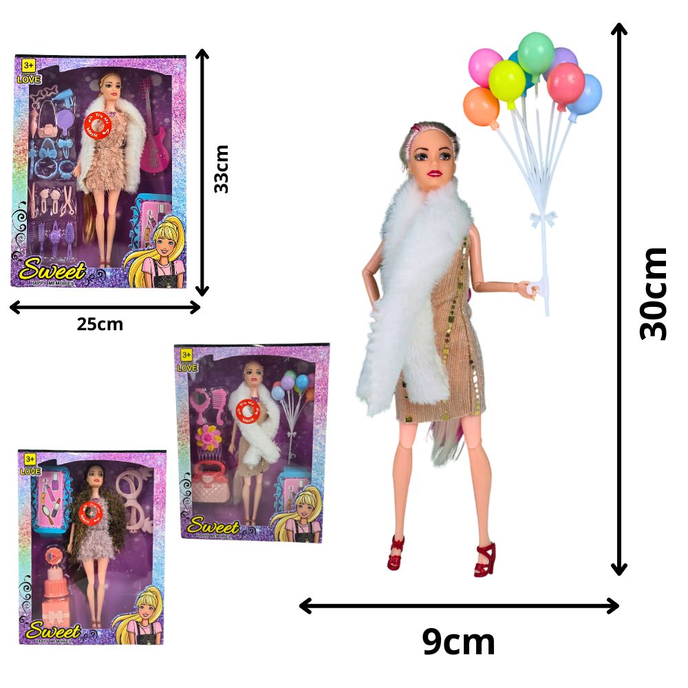 C - BONECA ARTICULADA COM SOM E ACESSÓRIOS