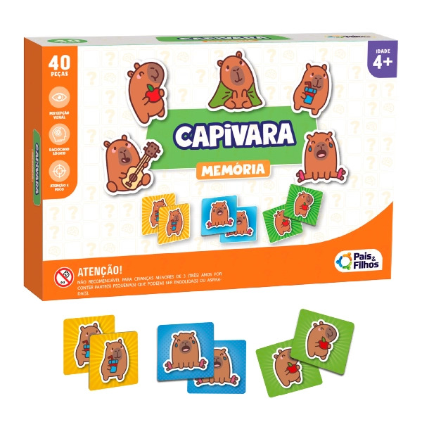 X - JOGO DA MEMORIA CAPIVARA COM 40 PECAS