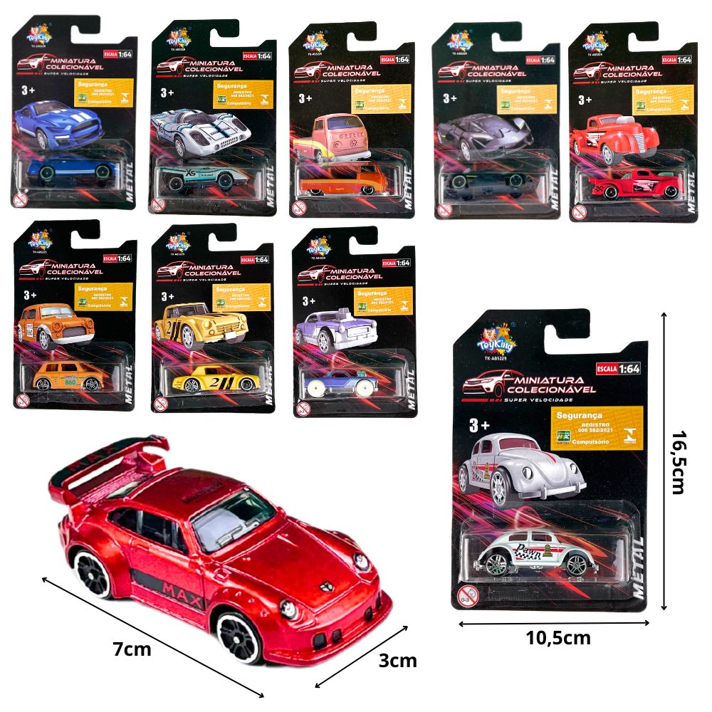 *A - CARRO DE METAL INDIVIDUAL NA CARTELA (RÉPLICA DO HOT WHEELS)