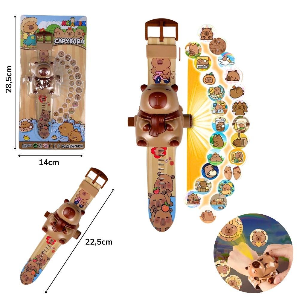 *A - RELÓGIO DIGITAL TEMA CAPIVARA COM PROJETOR DE FIGURAS