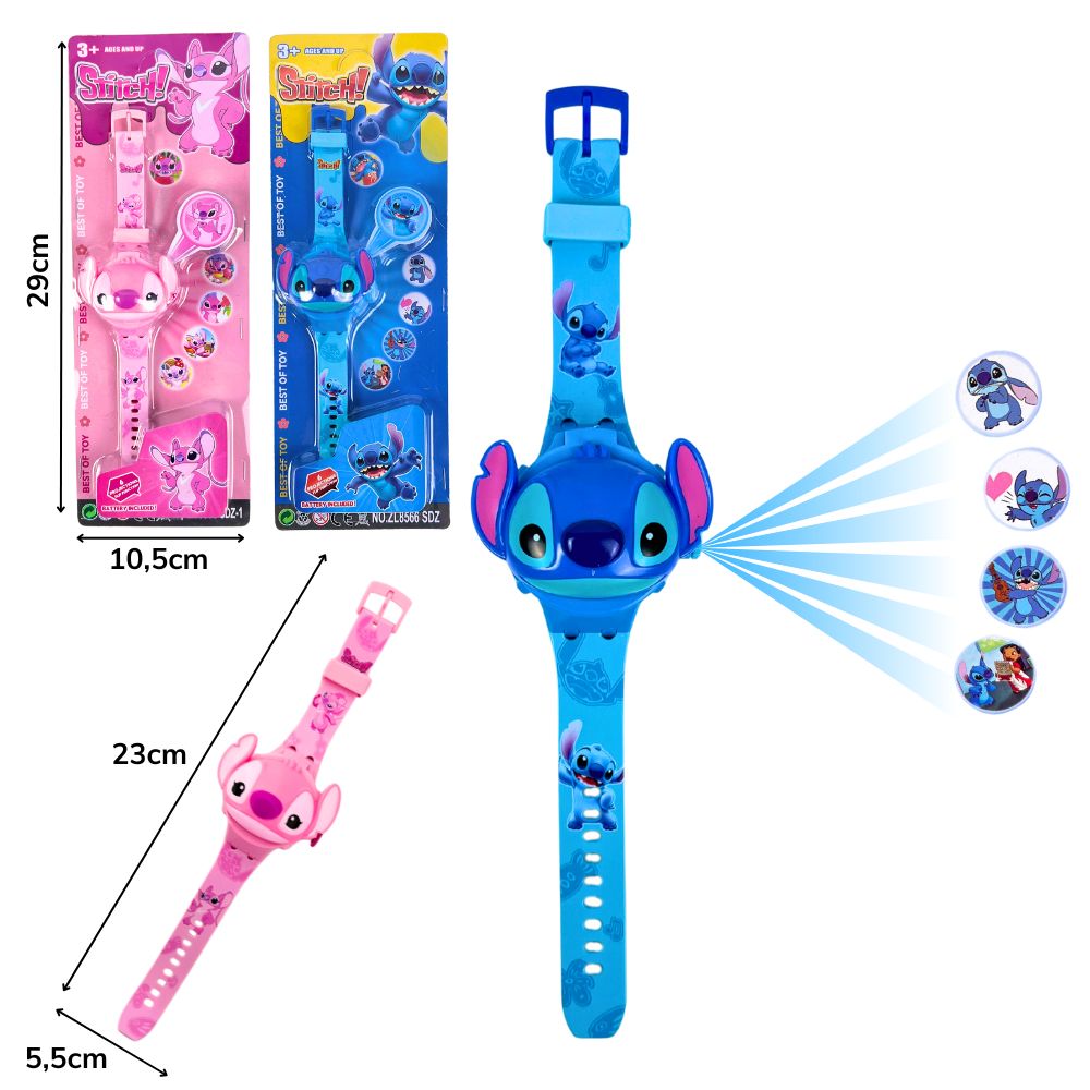 *A - RELÓGIO DIGITAL TEMA STITCH COM PROJETOR DE FIGURAS