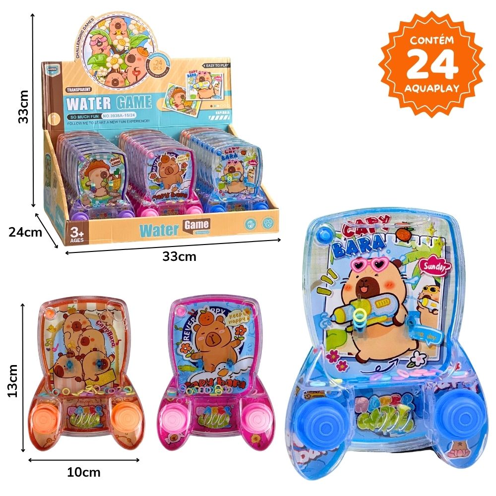 *B - AQUAPLAY TEMA CAPIVARA COM MODELOS VARIADOS, DE ACRÍLICO COM ÁGUA DENTRO