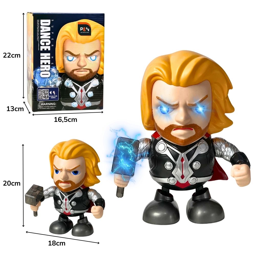 ***D - BONECO THOR A PILHA QUE DANÇA COM SOM E ILUMINAÇÃO