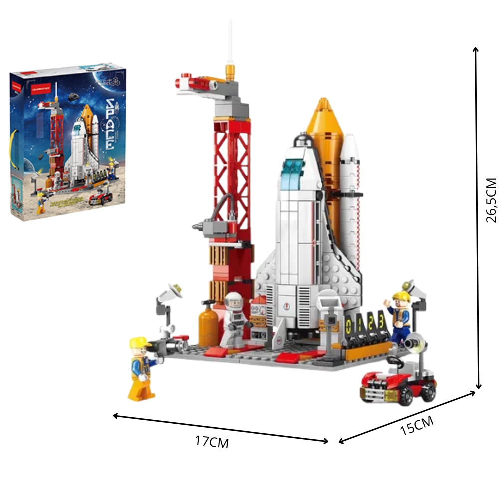 ***B - BLOCOS DE MONTAR TEMA ESTAÇAO ESPACIAL COM 521 PEÇAS