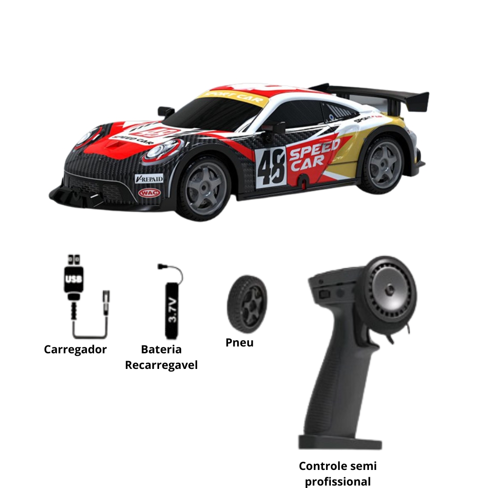 ***F - CARRO DE CONTROLE REMOTO PORSCHE RECARREGAVEL - DRIFT