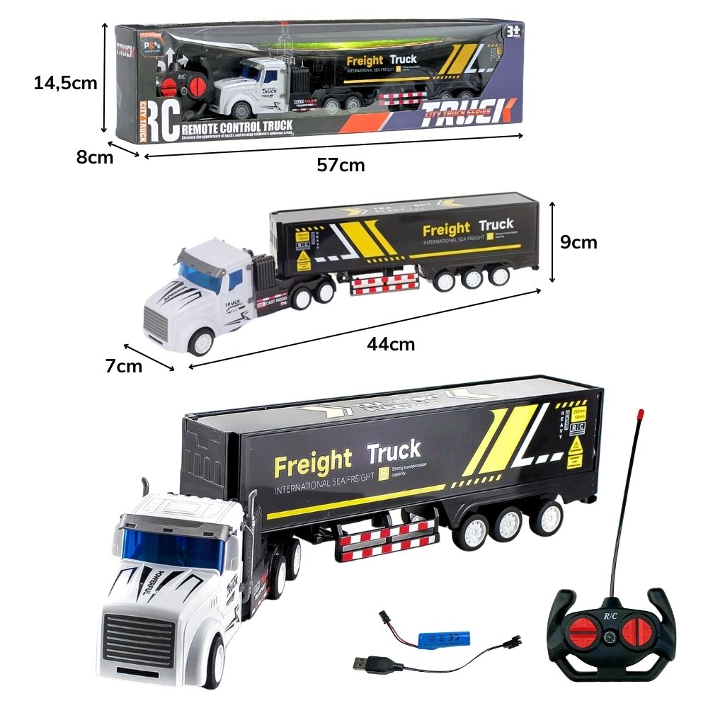 ***F - CAMINHÃO BAU DE CONTROLE REMOTO TOTAL. (BATERIA RECARREGAVEL)