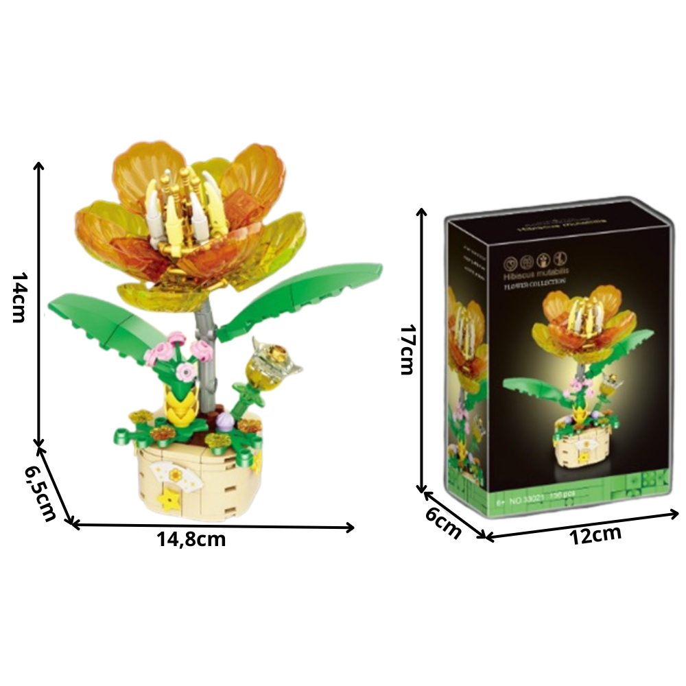 ***B - BLOCOS DE MONTAR TEMA FLOR DE LOTUS COM 156 PEÇAS